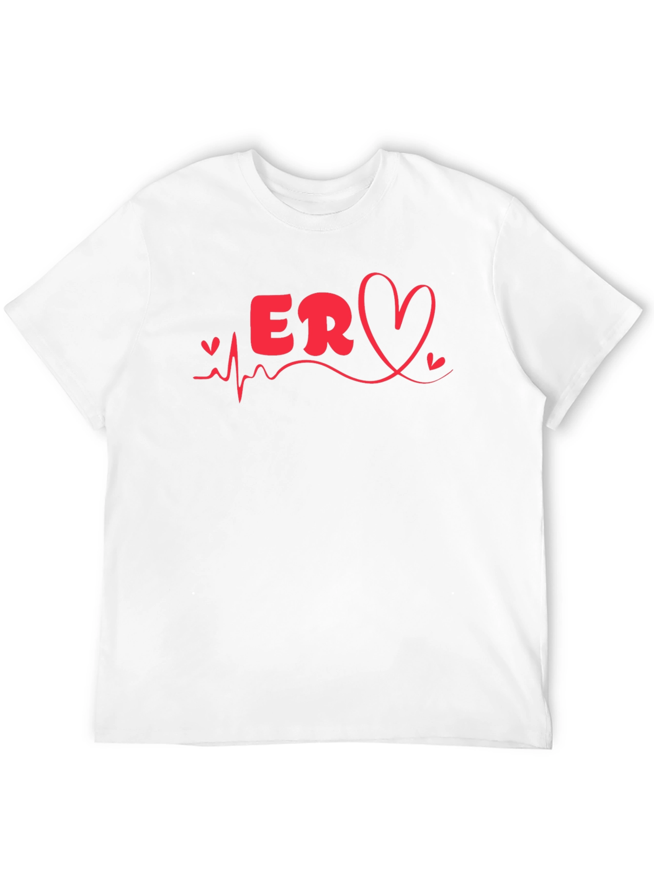 ER Nurse Heartbeat Graphic T-Shirt - Black