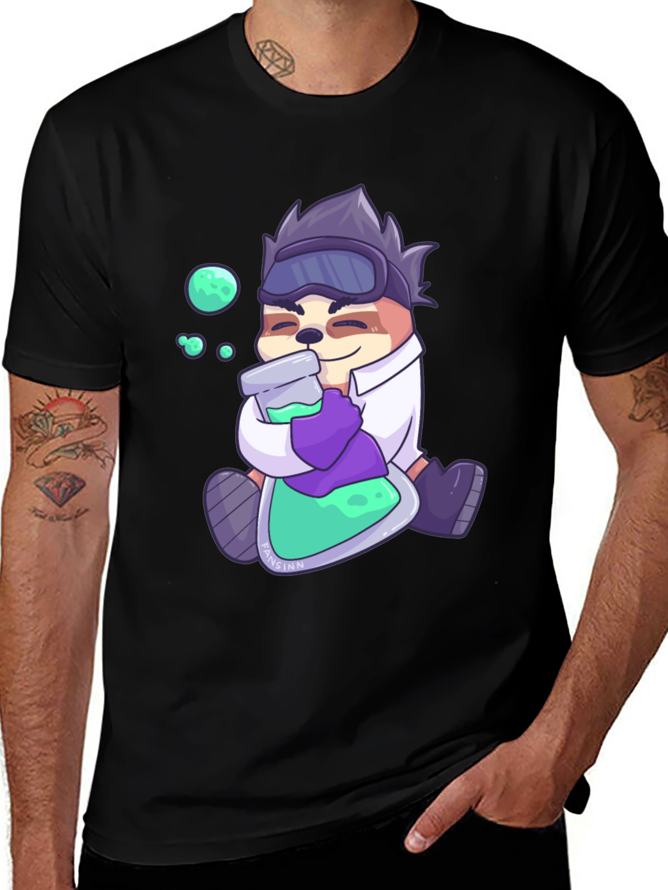 Sloth Scientist Graphic T-Shirt