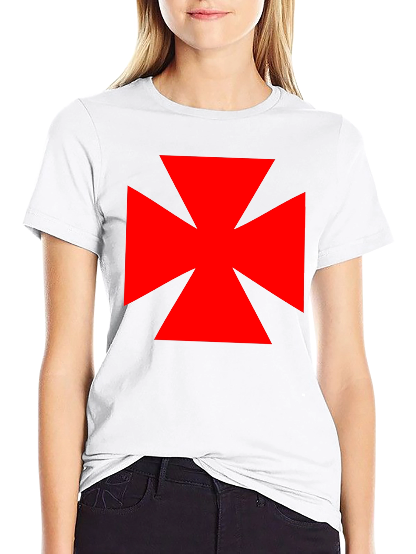 Red Cross Black T-Shirt