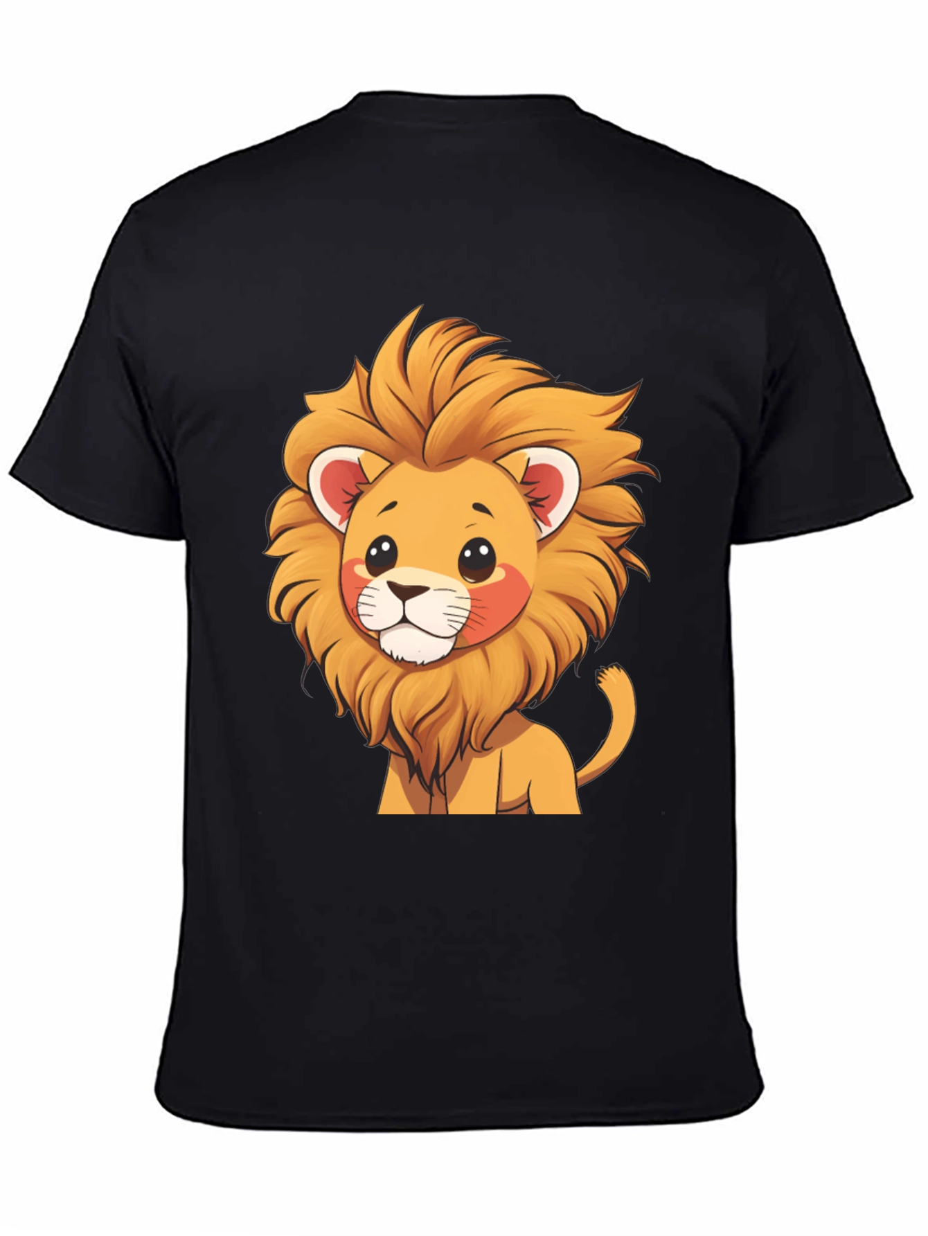 Cute Lion Graphic Tee - Black T-Shirt