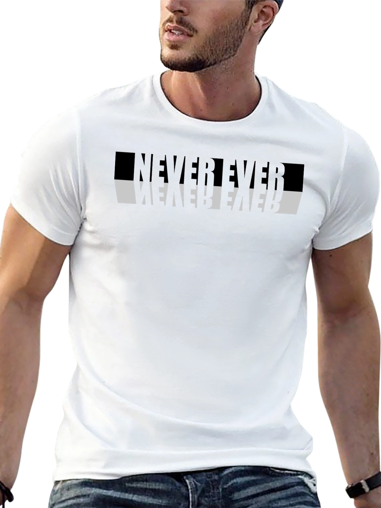 Never Ever Reversible Design Graphic T-Shirt