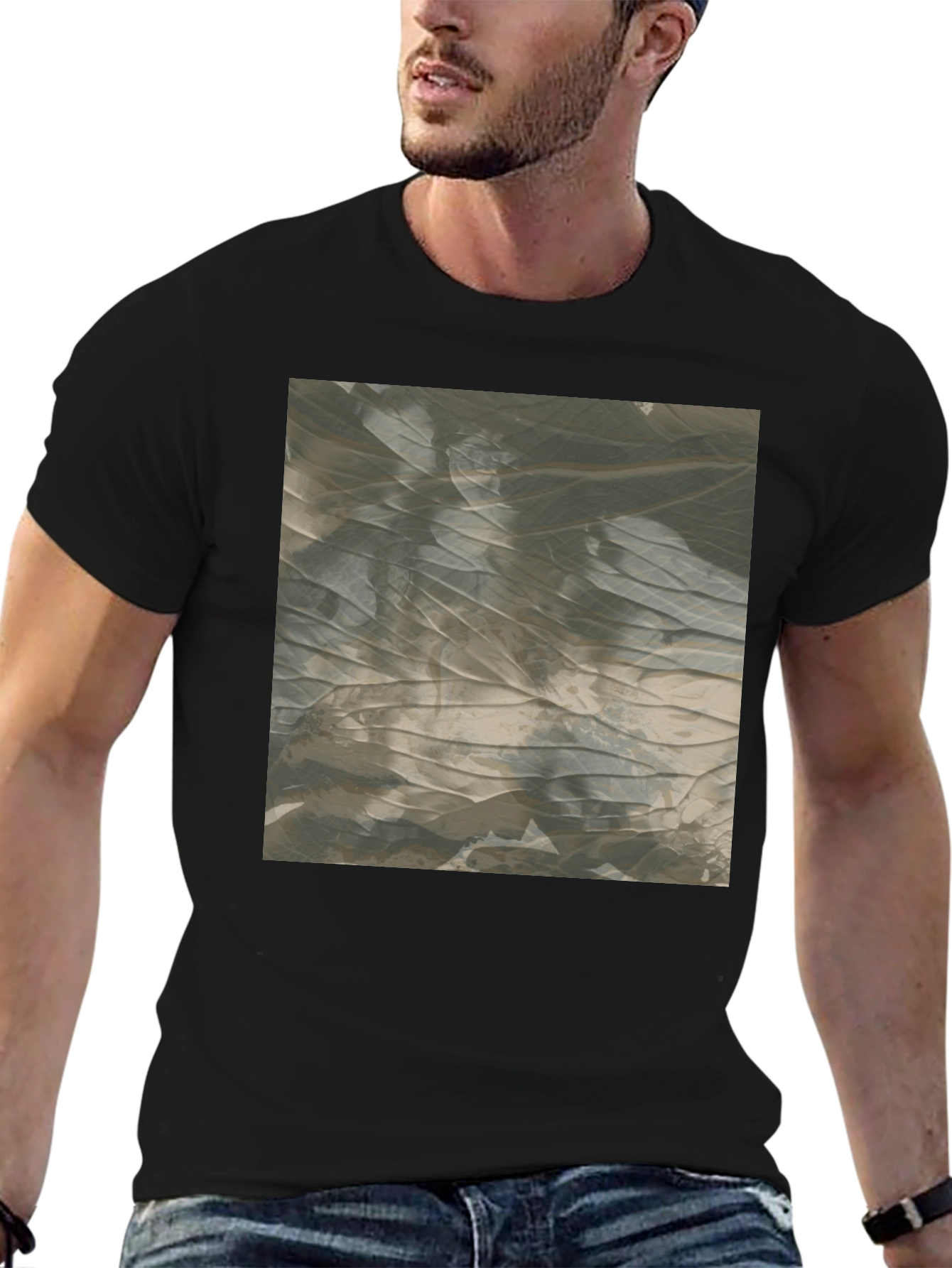 Abstract Pattern Black T-Shirt
