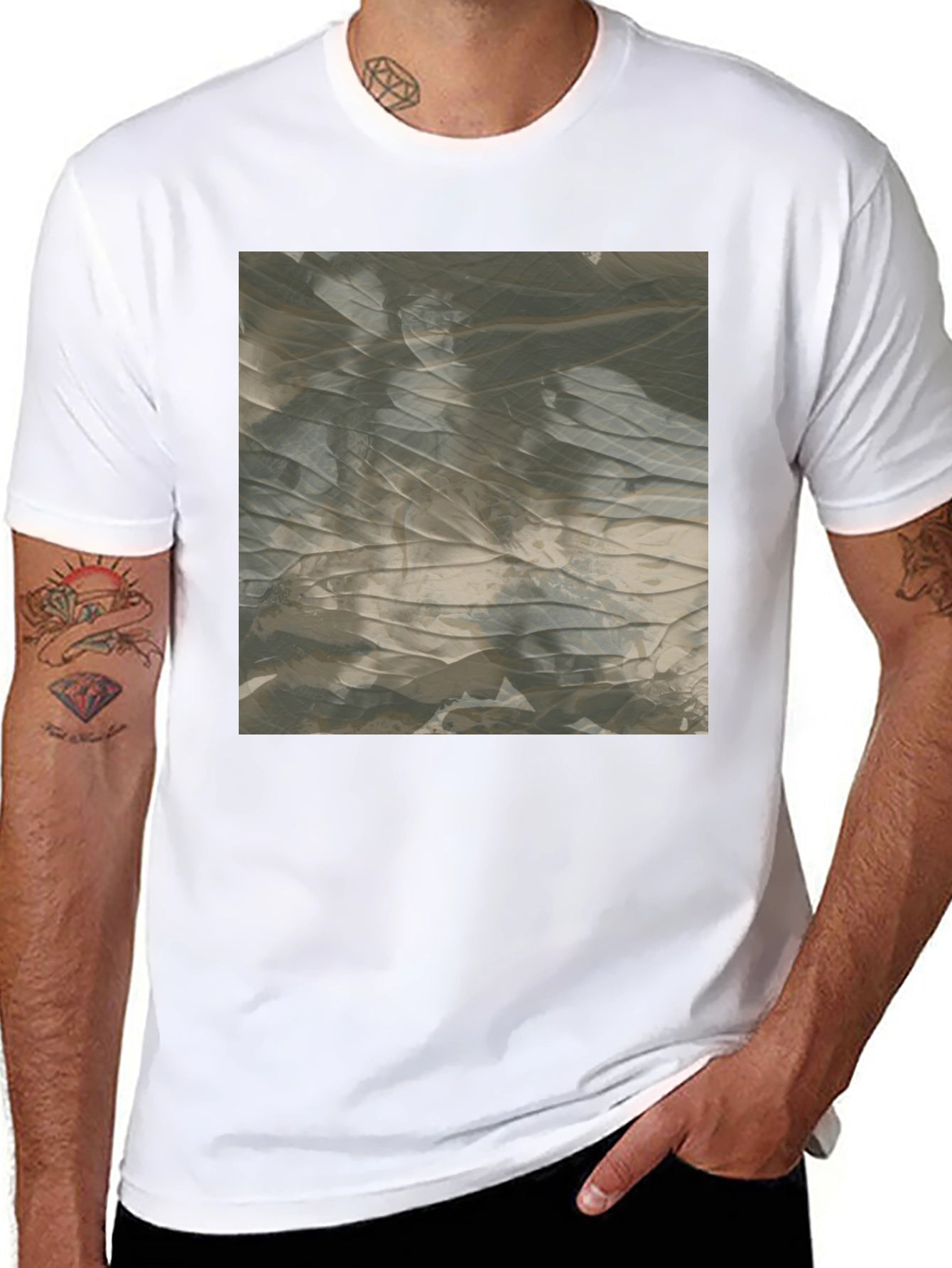 Abstract Pattern Black T-Shirt