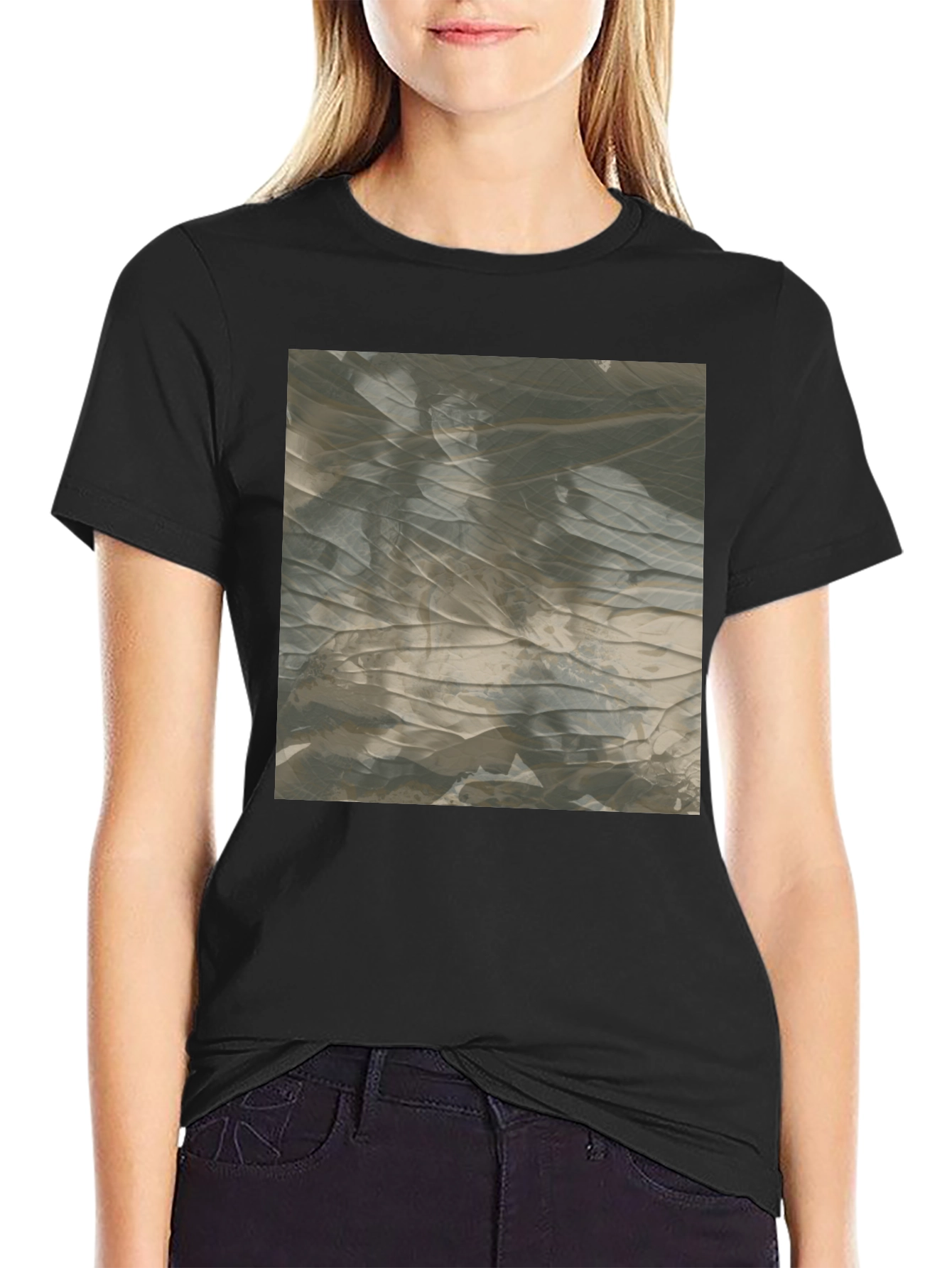 Abstract Pattern Black T-Shirt