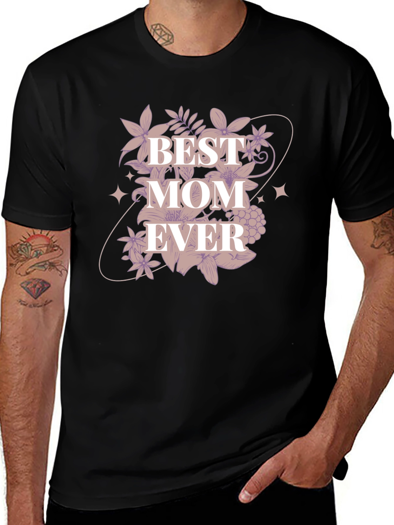 Best Mom Ever Floral Graphic T-Shirt