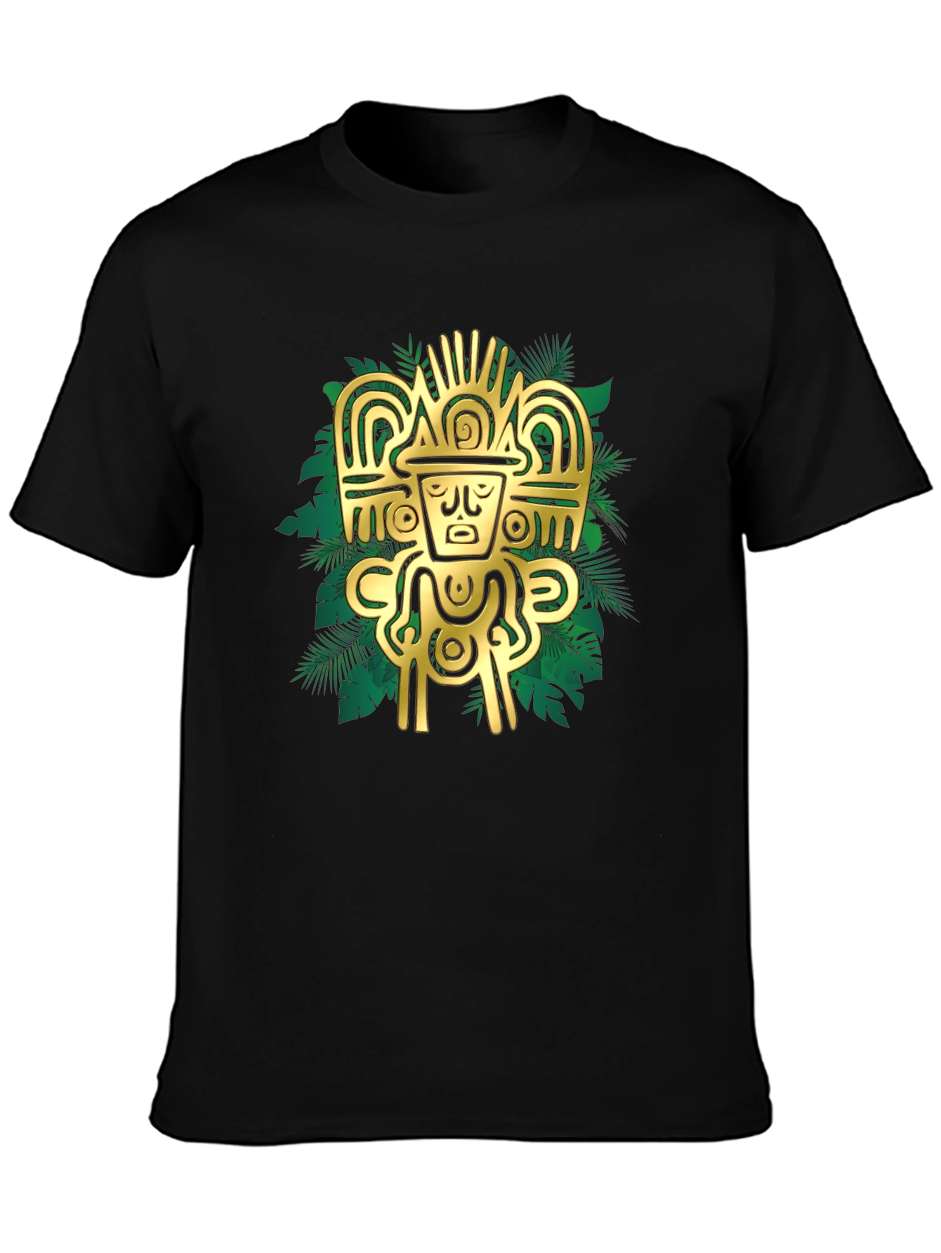 Aztec Gold Graphic Black T-Shirt