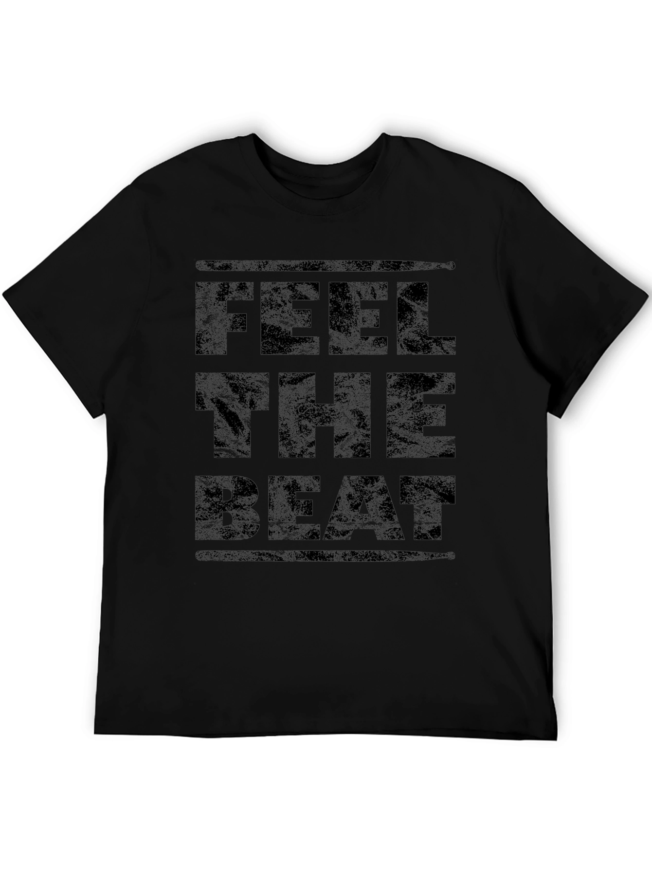 Feel The Beat Black Graphic Print T-Shirt