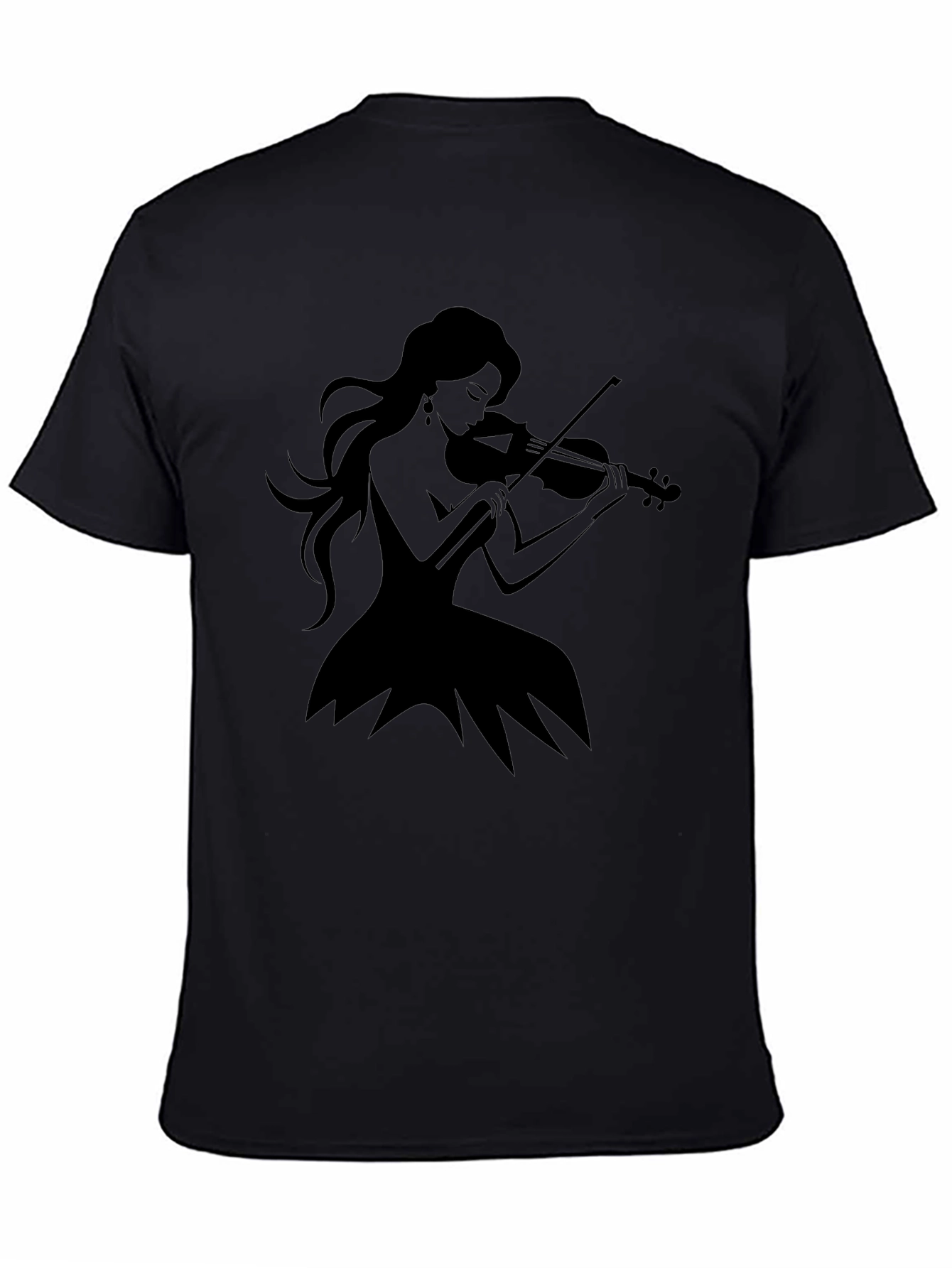 Violin Woman Black T-Shirt