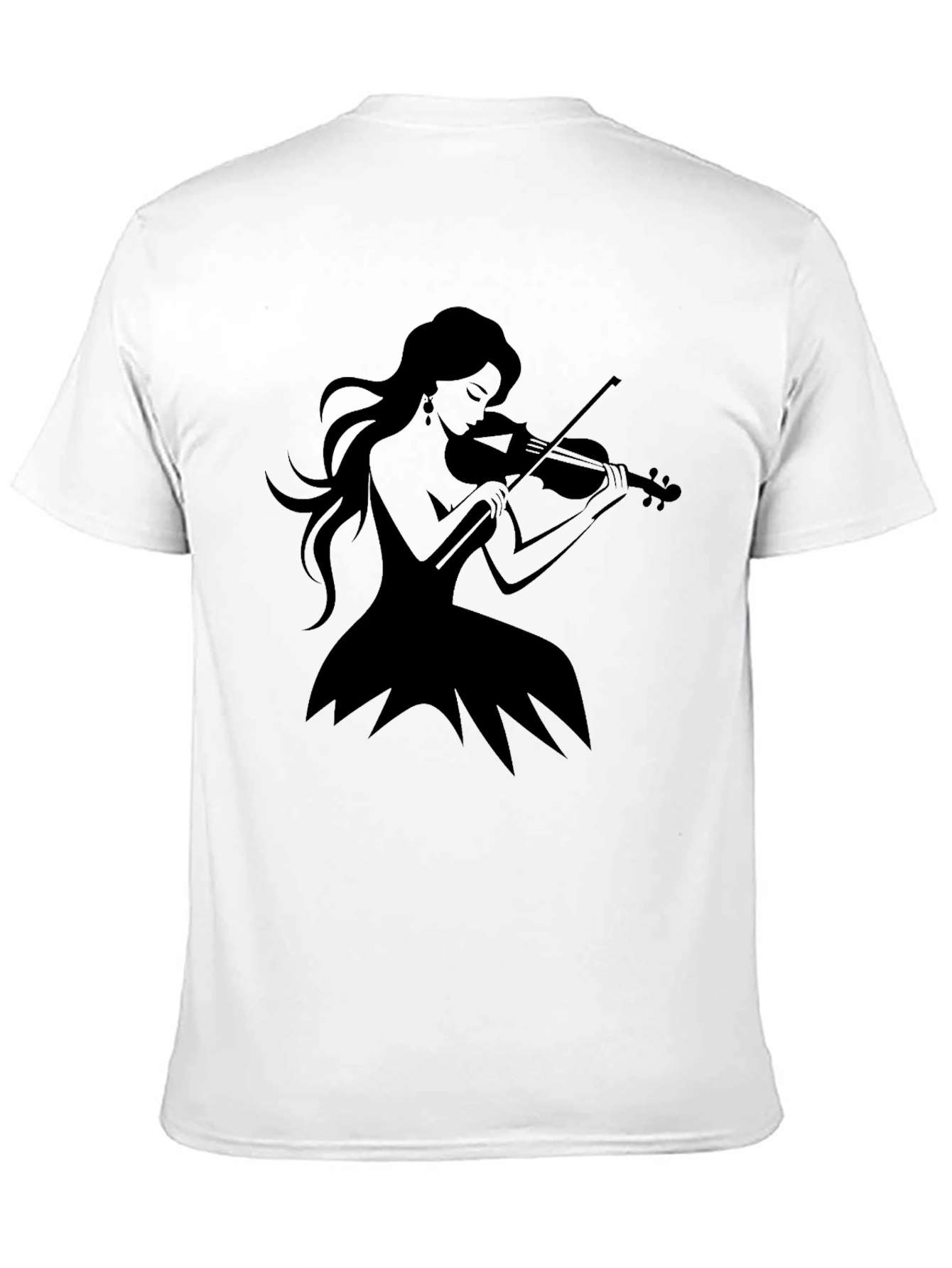 Violin Woman Black T-Shirt
