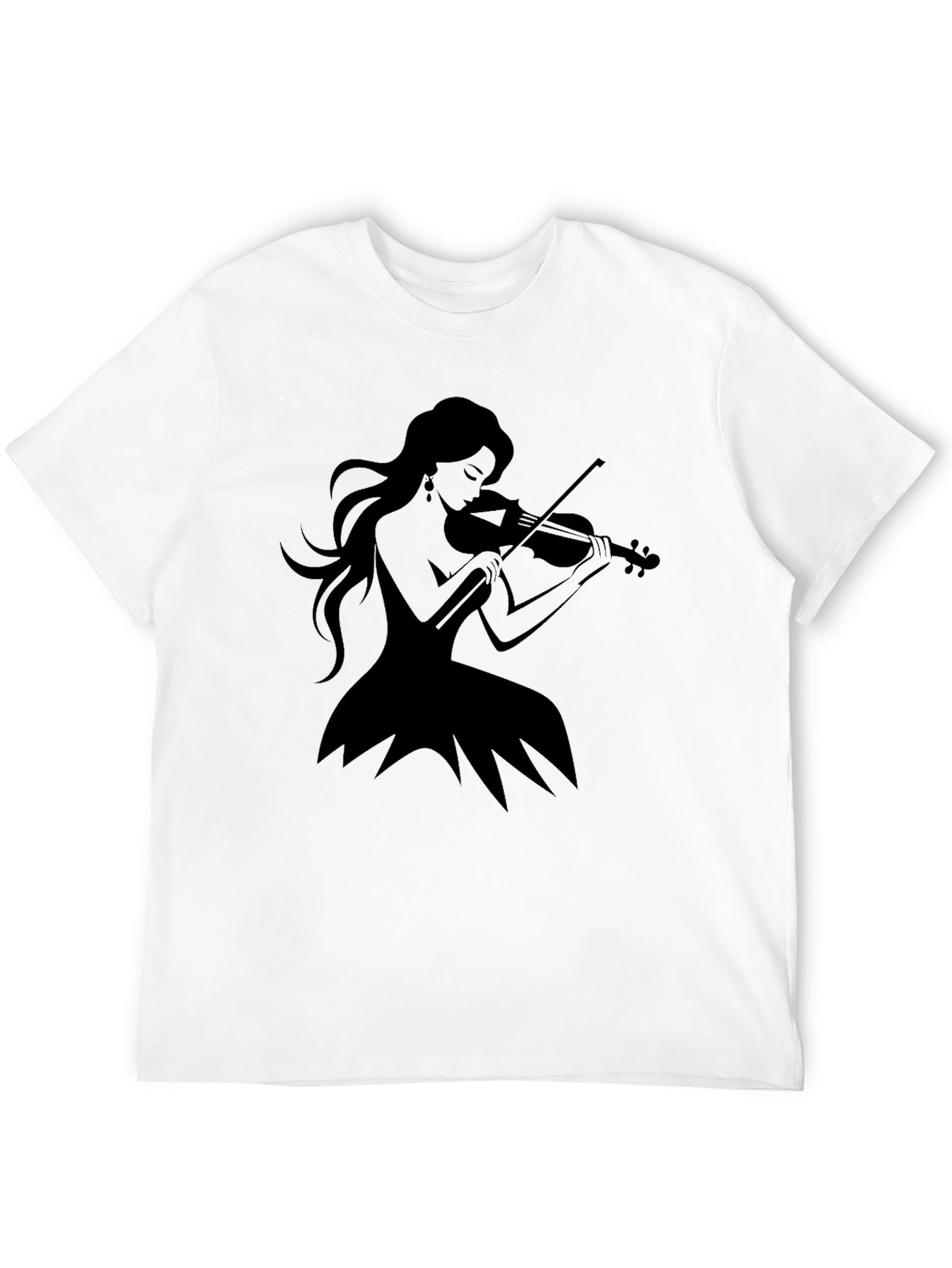 Violin Woman Black T-Shirt