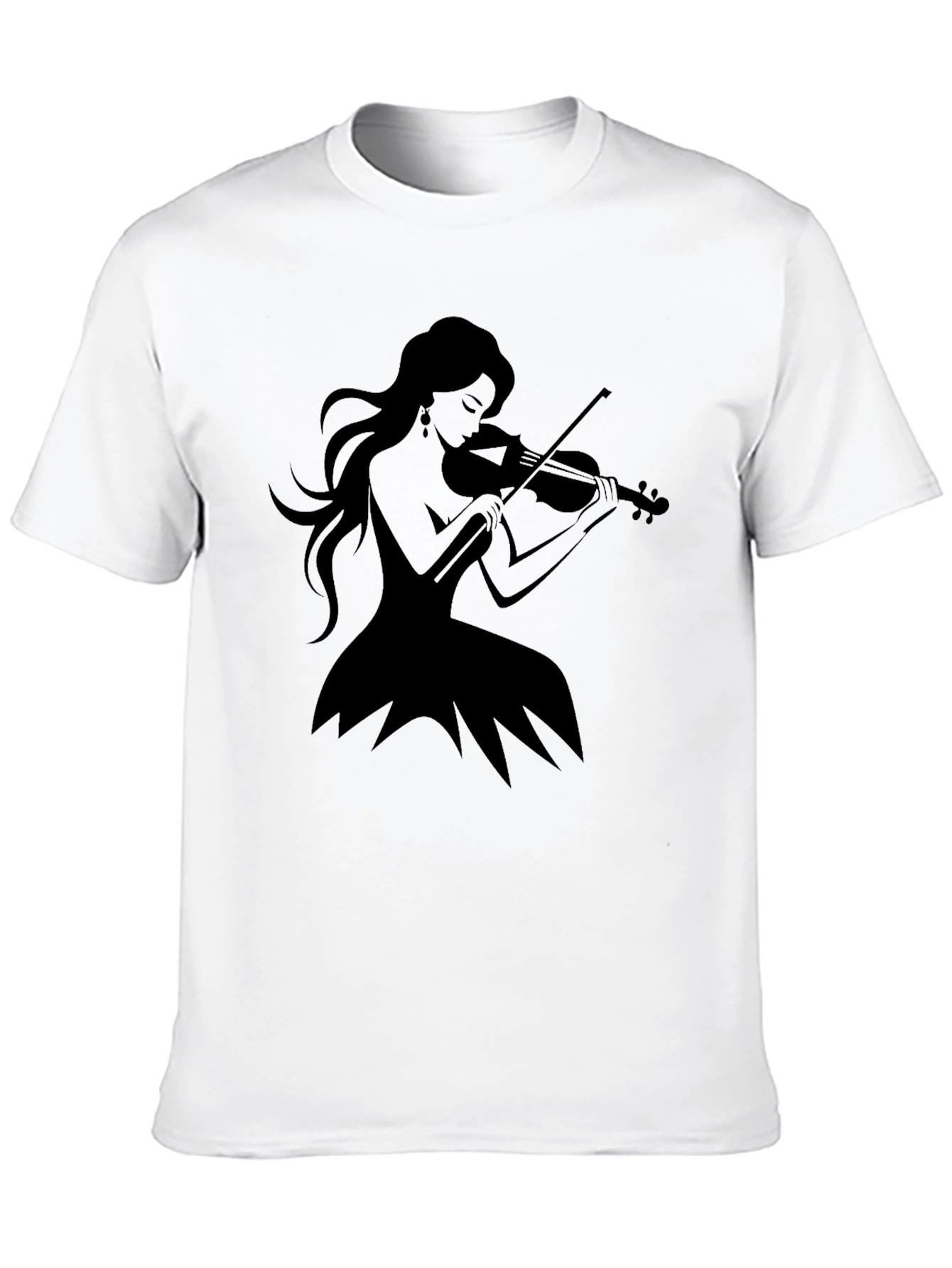 Violin Woman Black T-Shirt