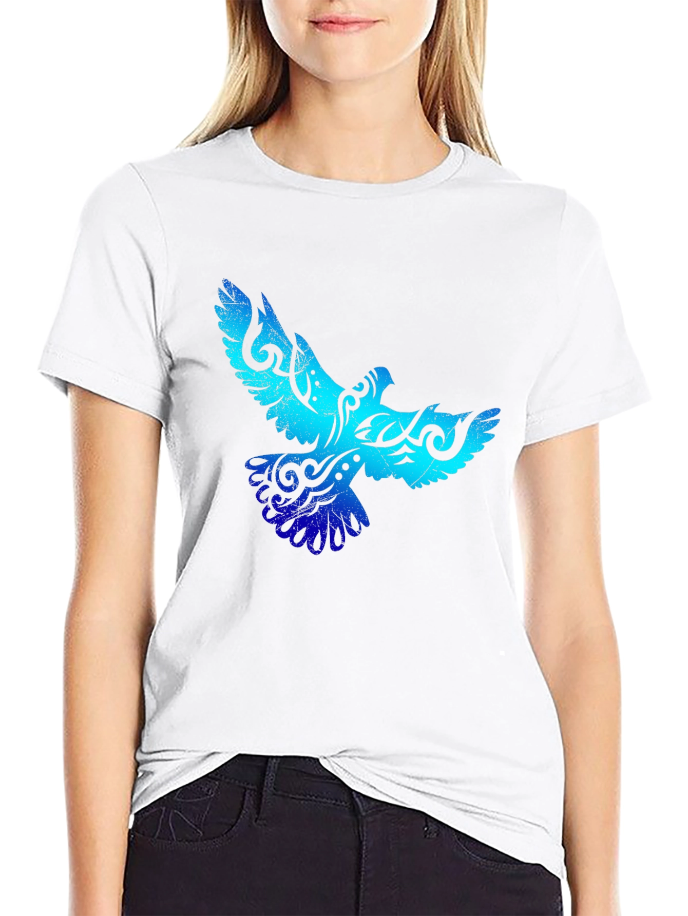 Tribal Dove Graphic Black T-Shirt