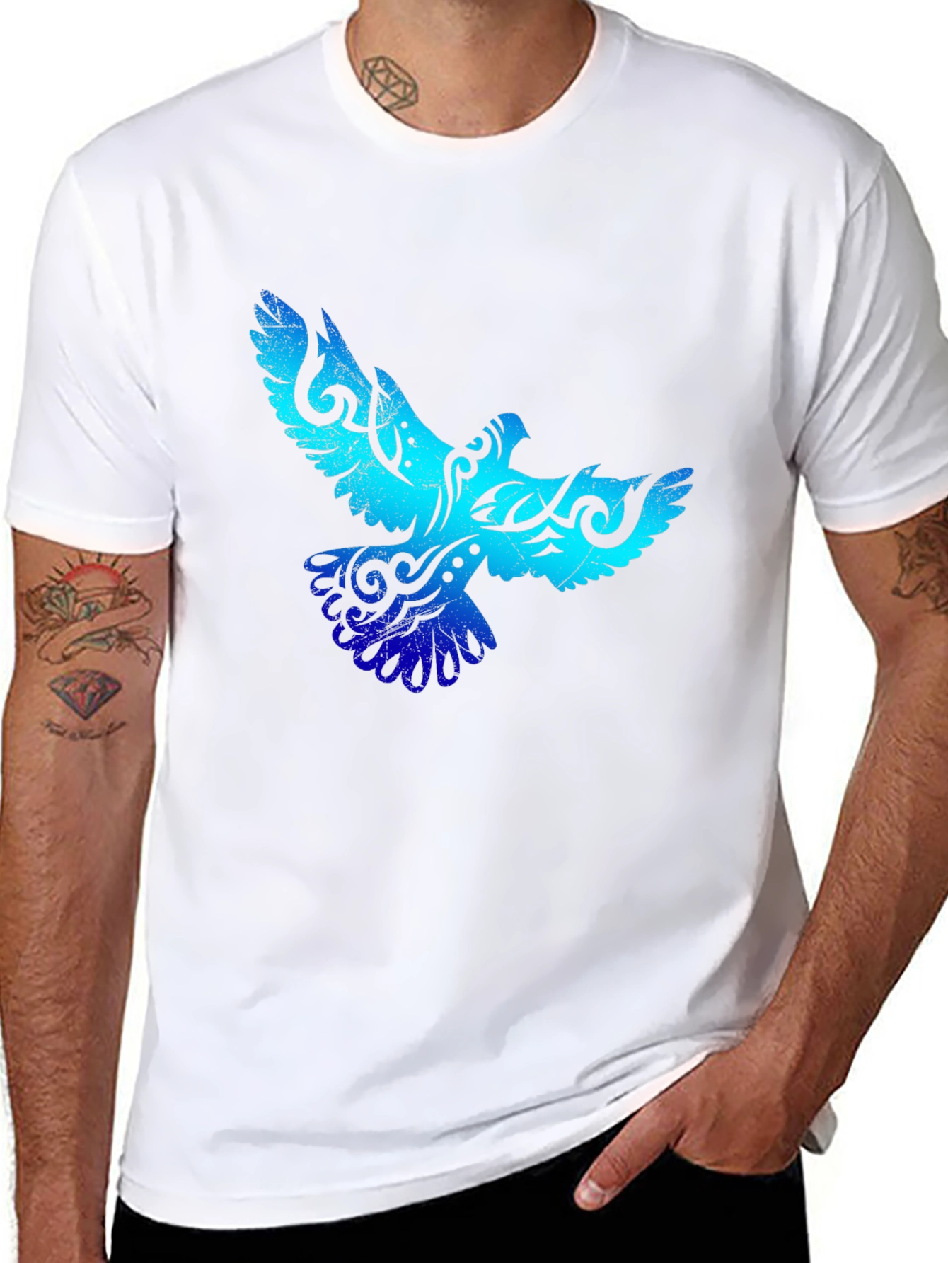 Tribal Dove Graphic Black T-Shirt