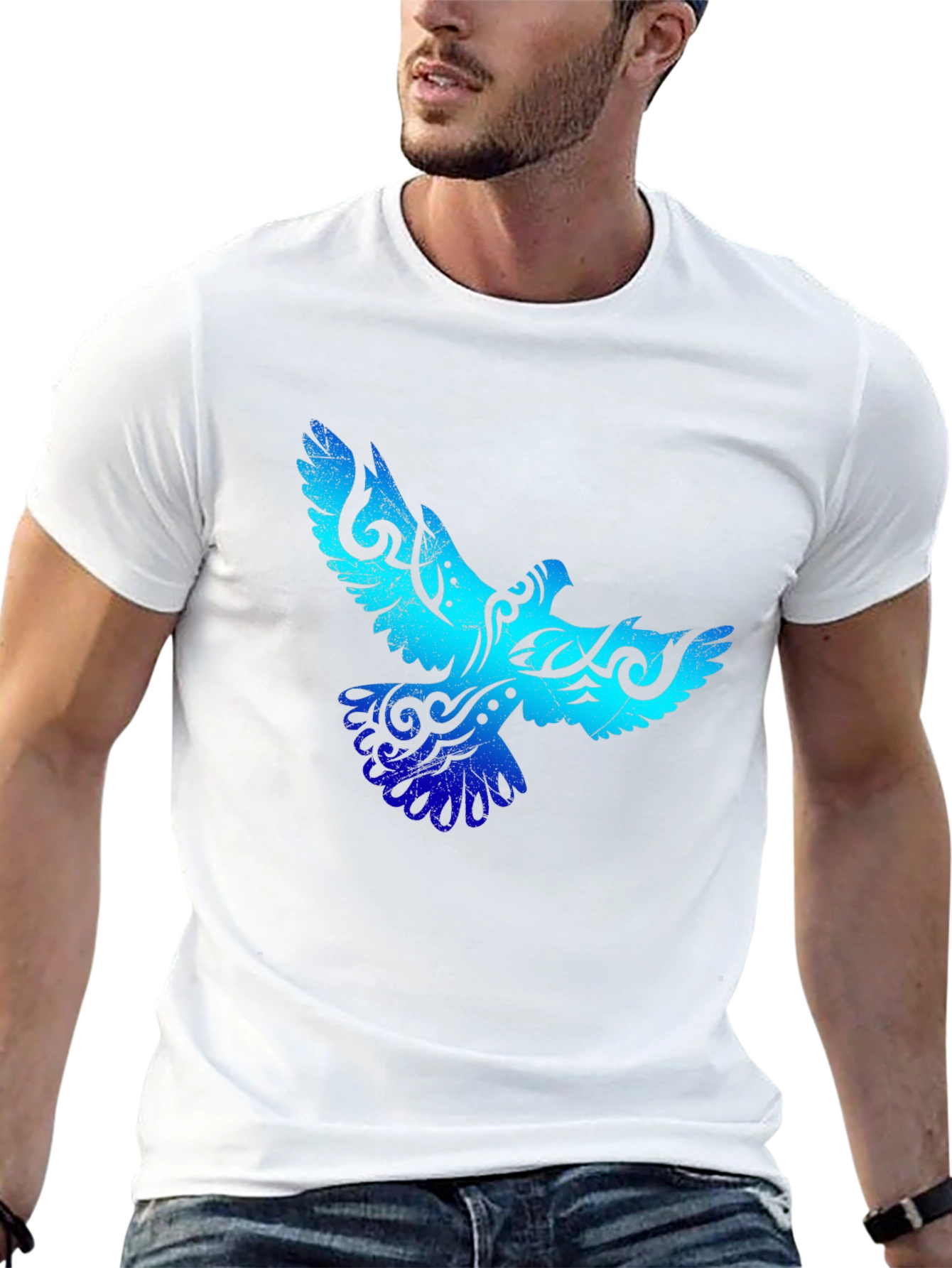 Tribal Dove Graphic Black T-Shirt