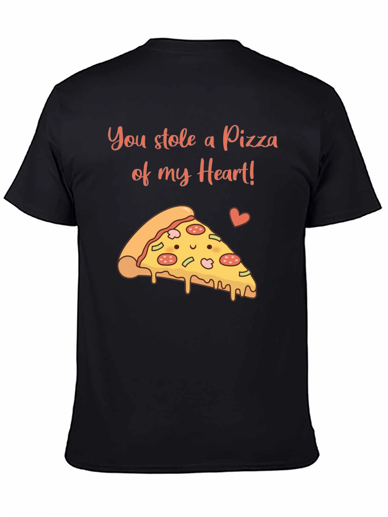 Pizza My Heart Mens Graphic T-Shirt - Black
