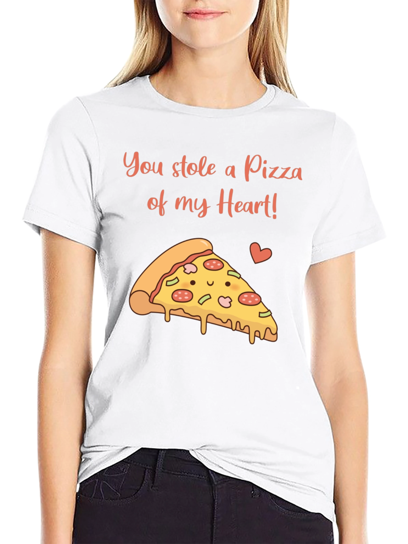 Pizza My Heart Mens Graphic T-Shirt - Black