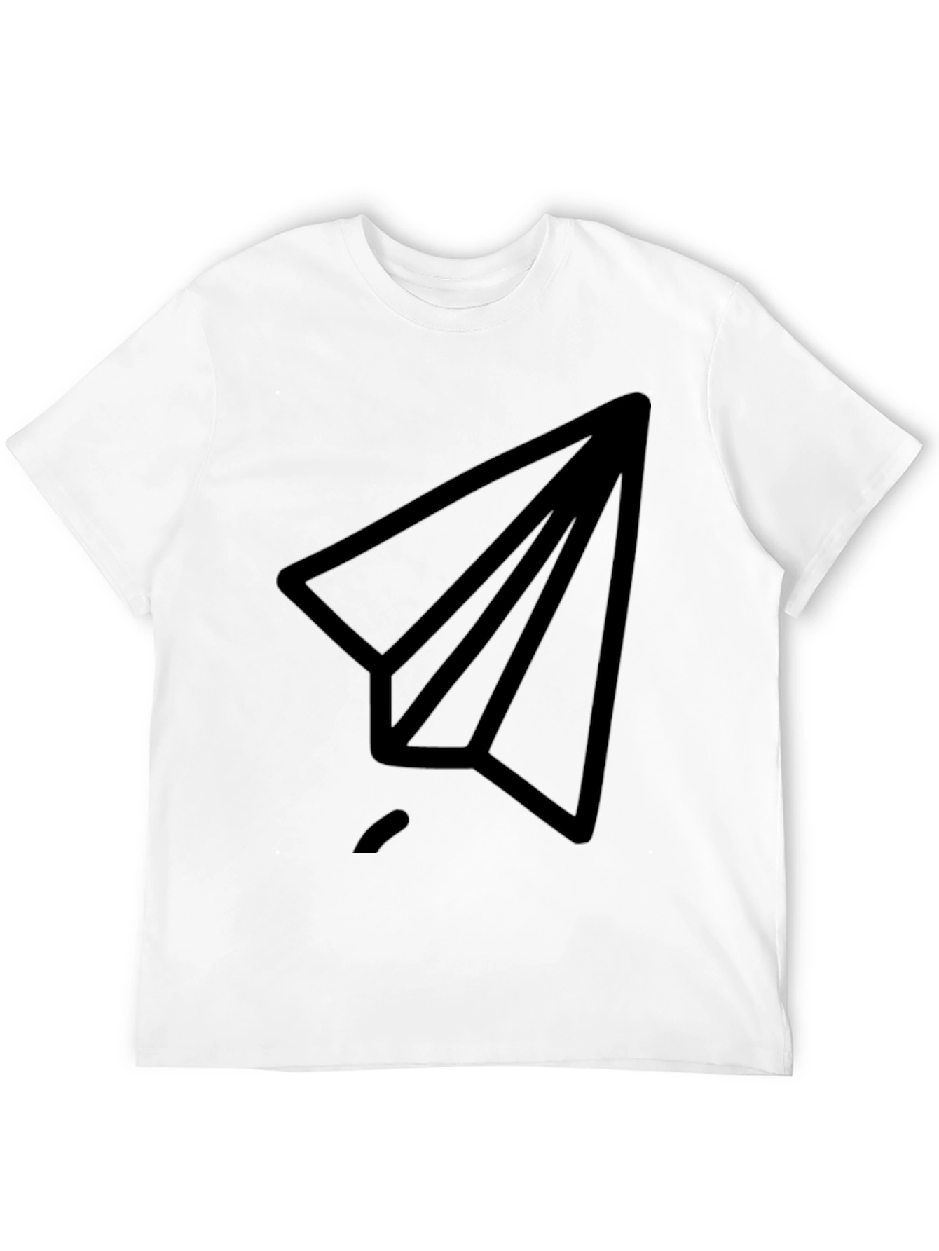 Paper Airplane Graphic Tee - Modern Black T-Shirt