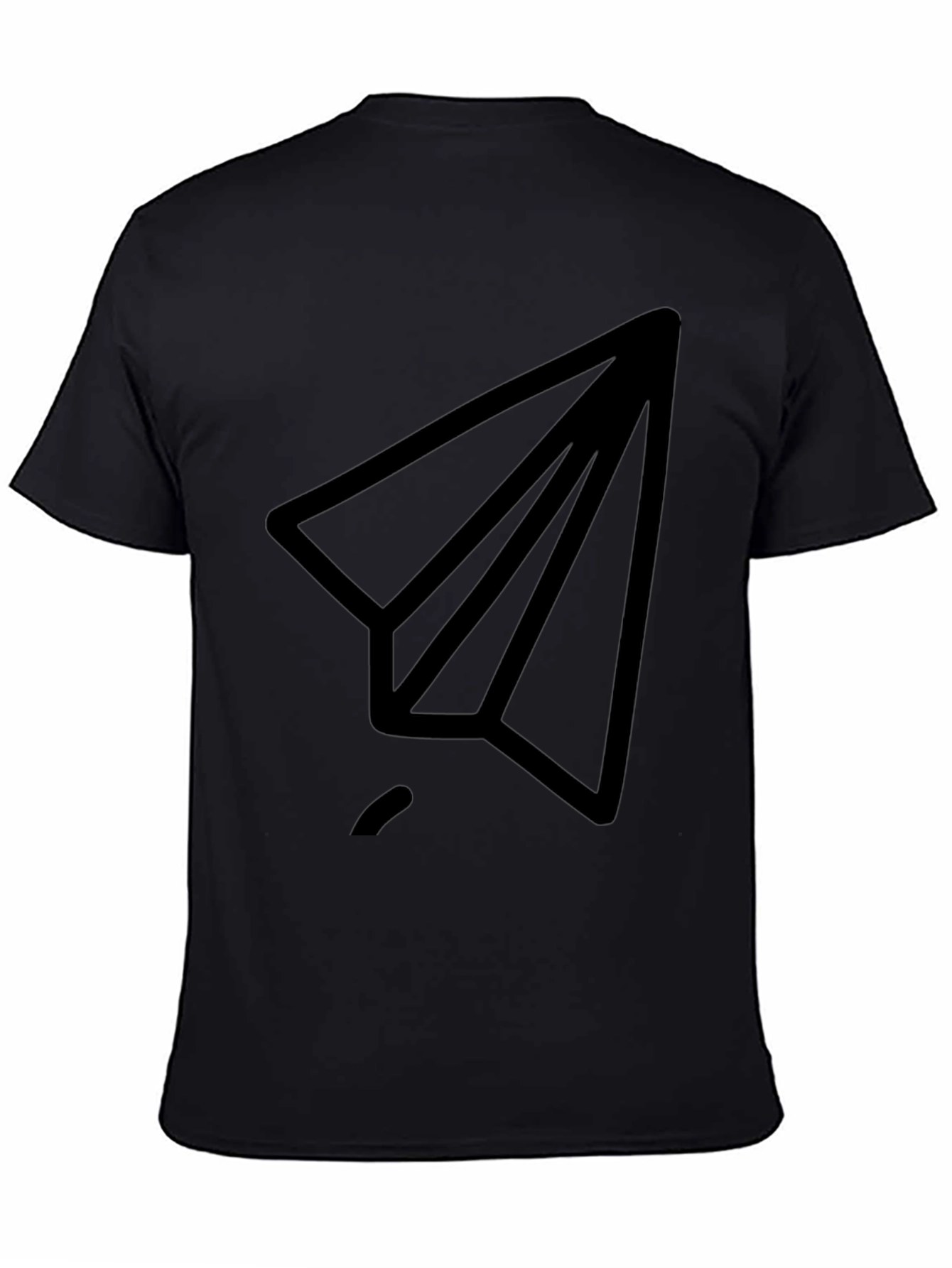 Paper Airplane Graphic Tee - Modern Black T-Shirt