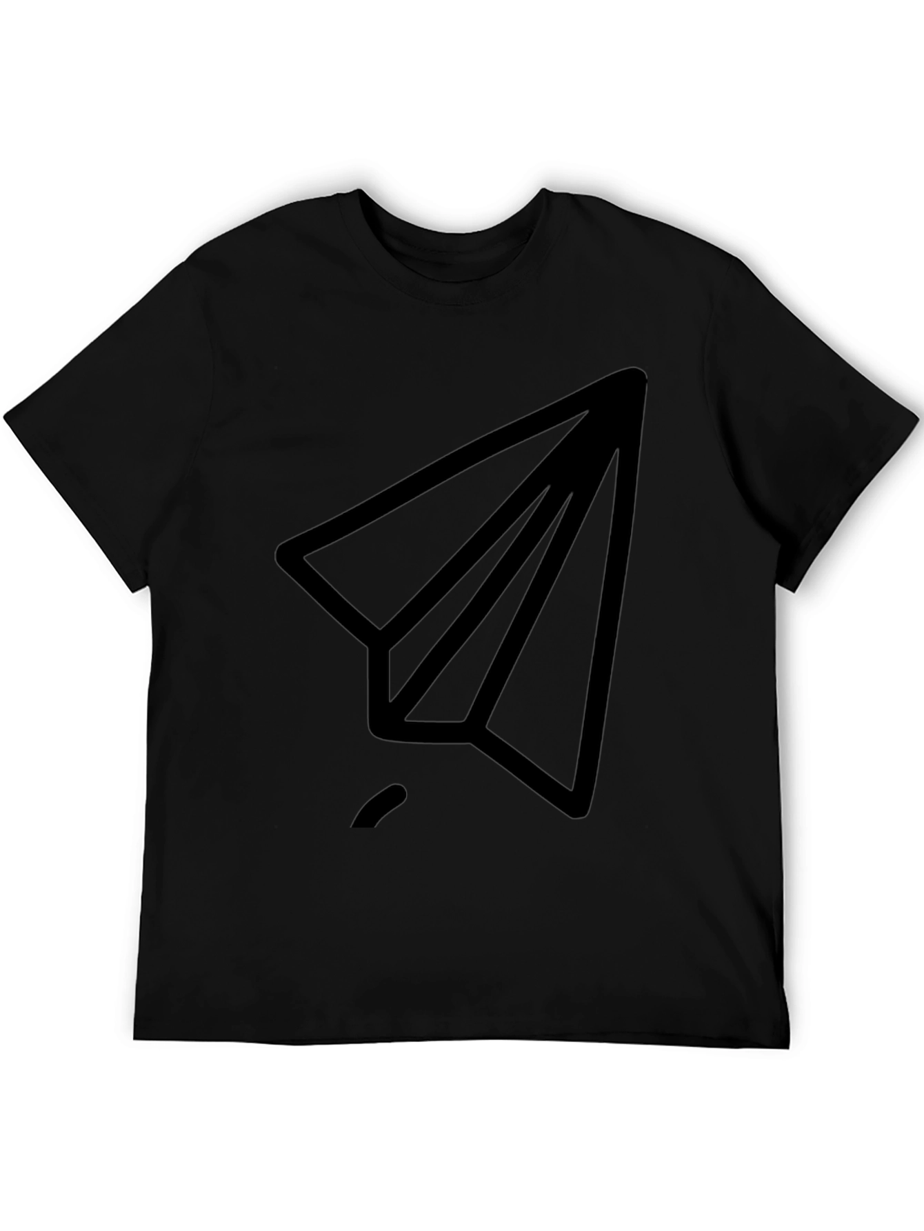 Paper Airplane Graphic Tee - Modern Black T-Shirt