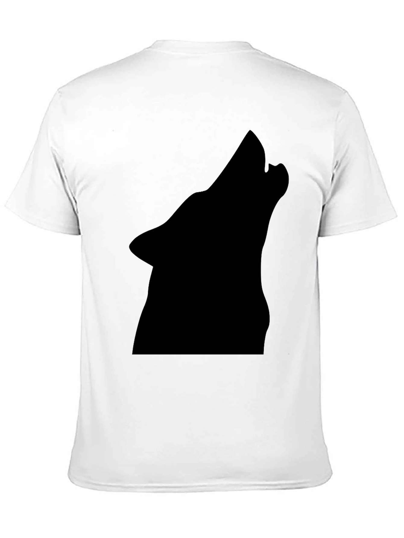 Black Wolf Silhouette Tee - Bold Graphic Print