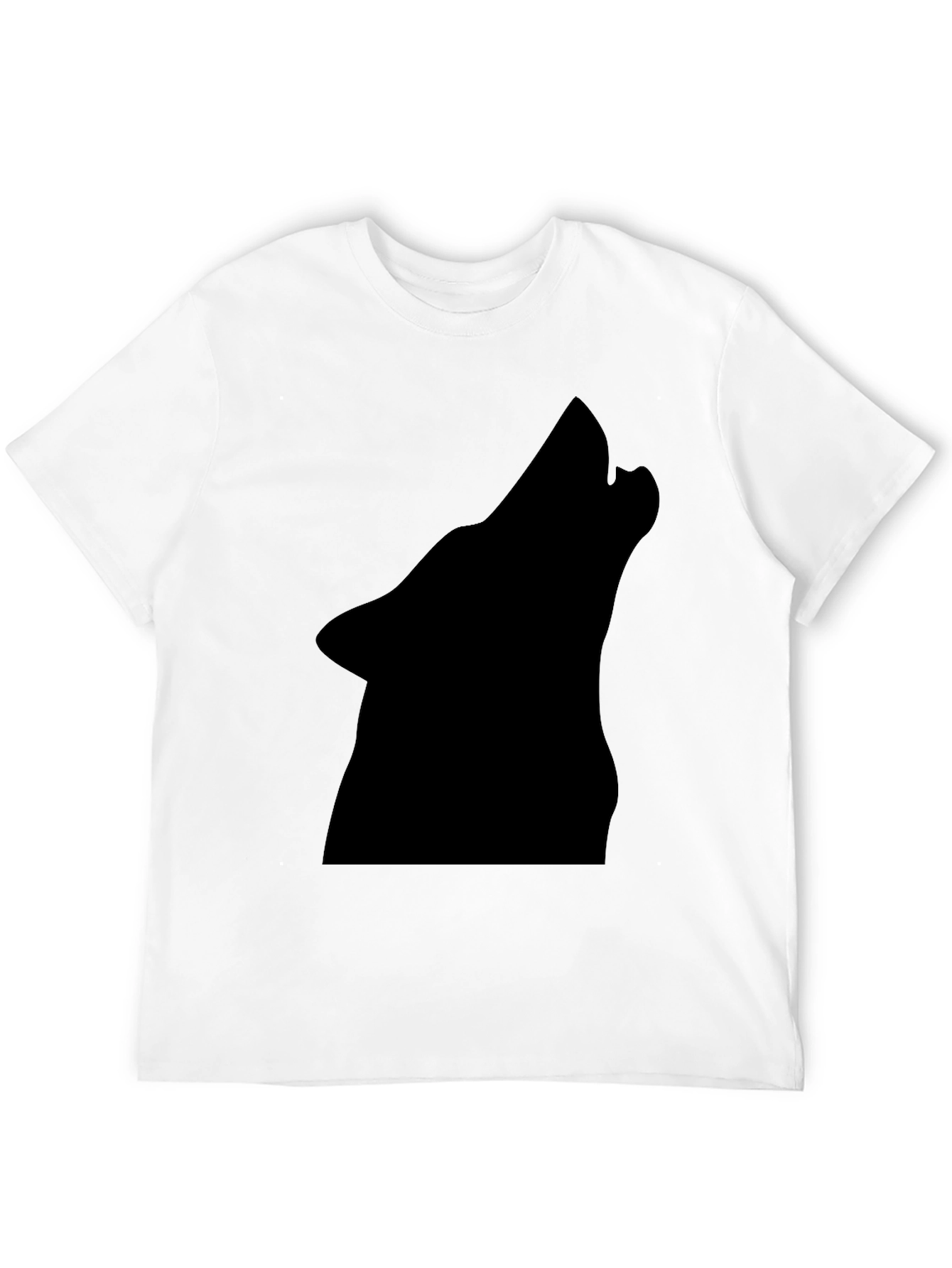 Black Wolf Silhouette Tee - Bold Graphic Print