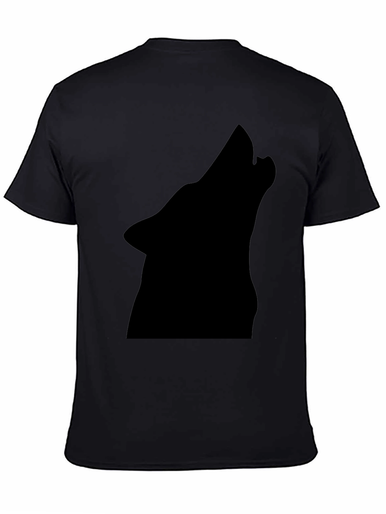 Black Wolf Silhouette Tee - Bold Graphic Print