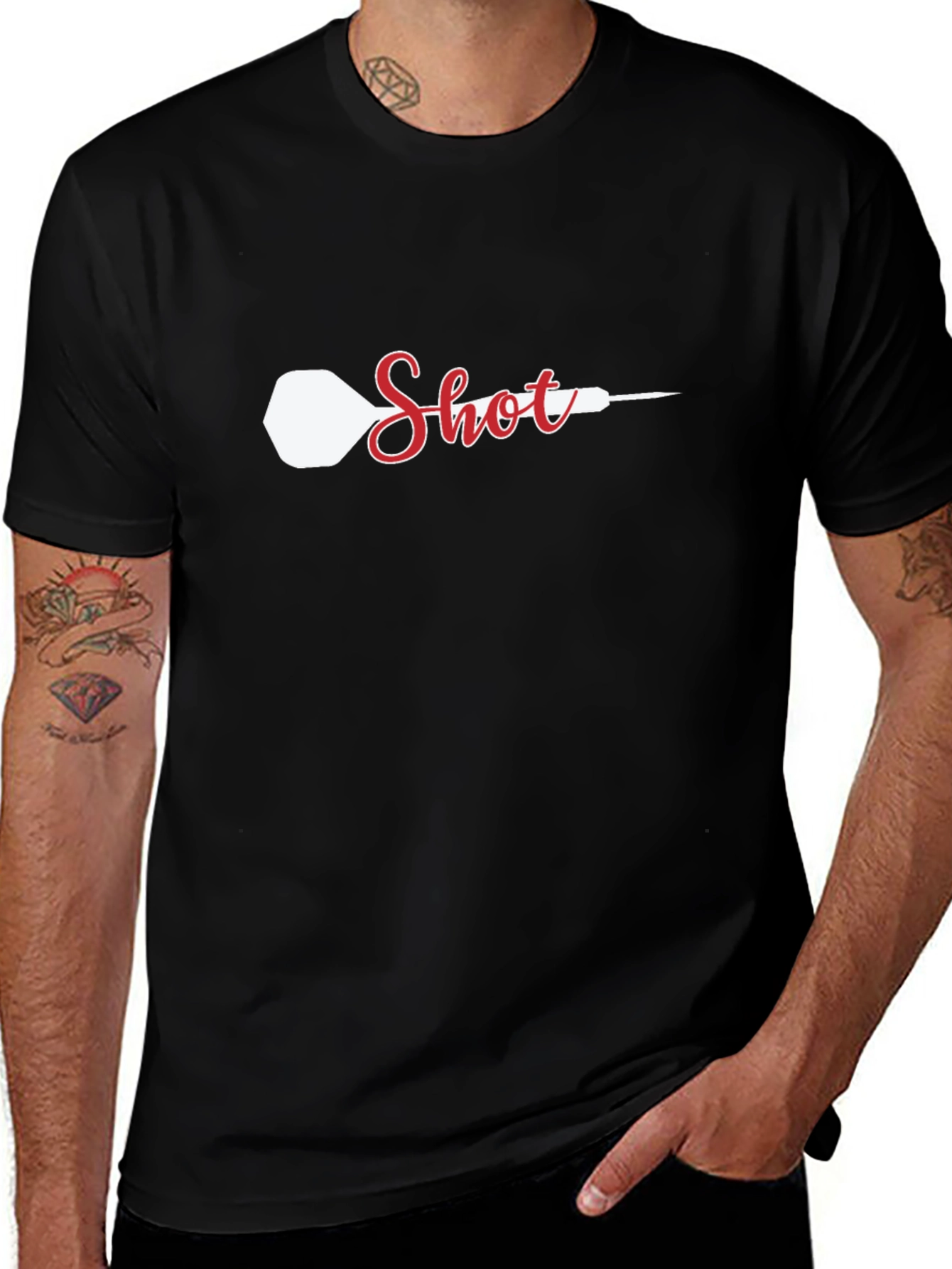 Dart Shot T-Shirt - Black Novelty Graphic Tee