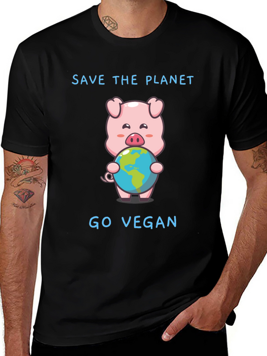 Save the Planet Go Vegan Pig T-Shirt