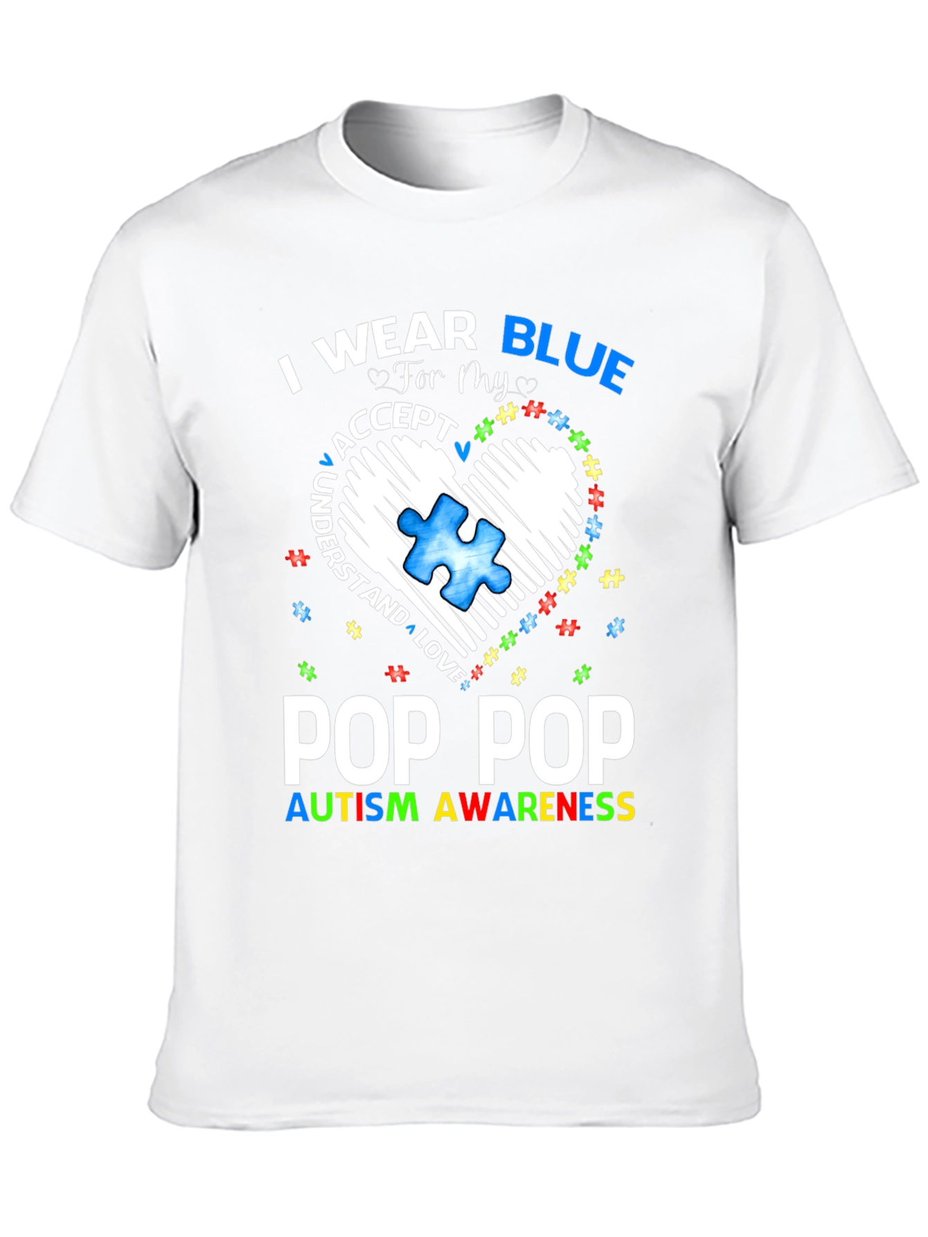 Pop Pop Autism Awareness T-Shirt