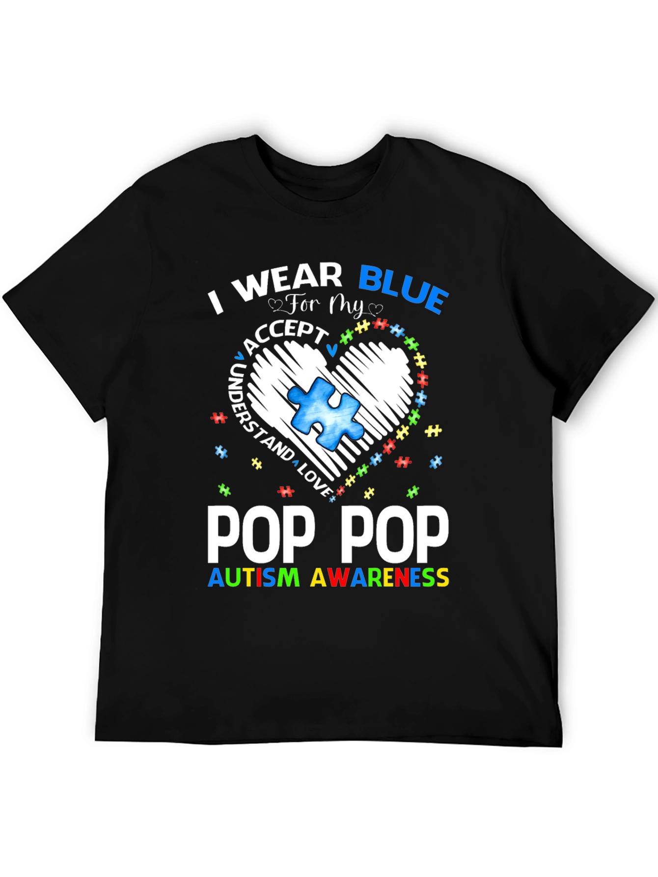 Pop Pop Autism Awareness T-Shirt