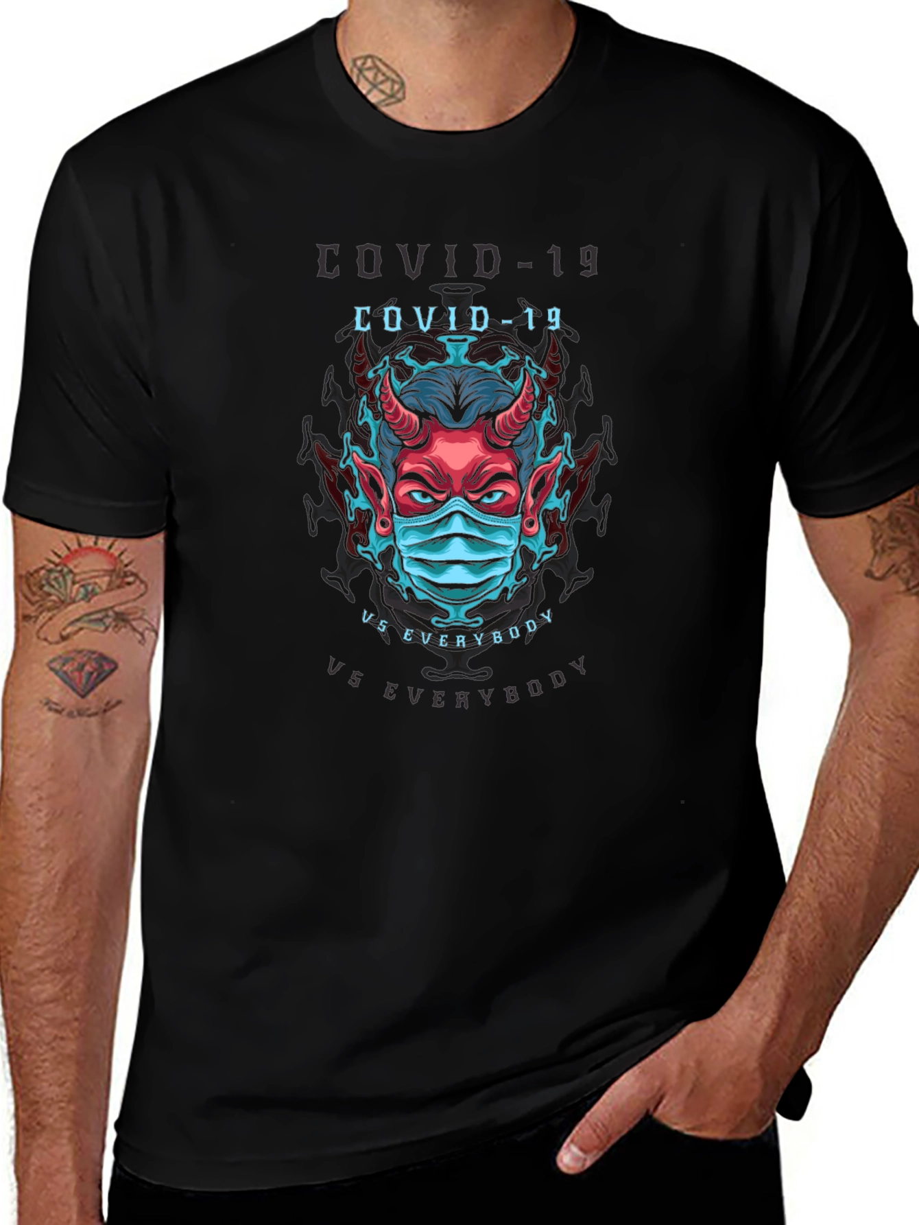 COVID-19 vs Everybody Graphic T-Shirt