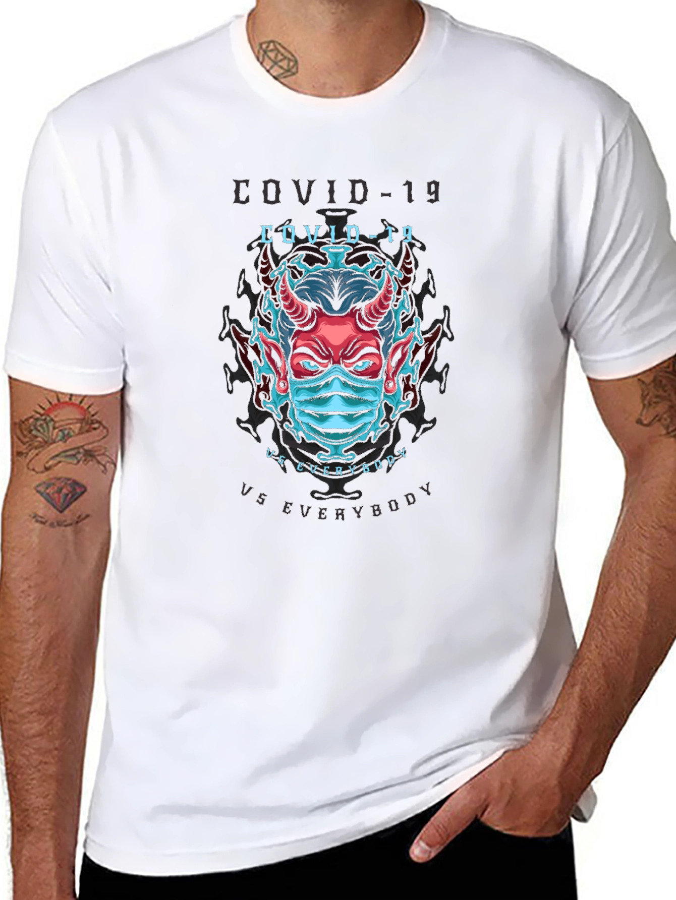 COVID-19 vs Everybody Graphic T-Shirt