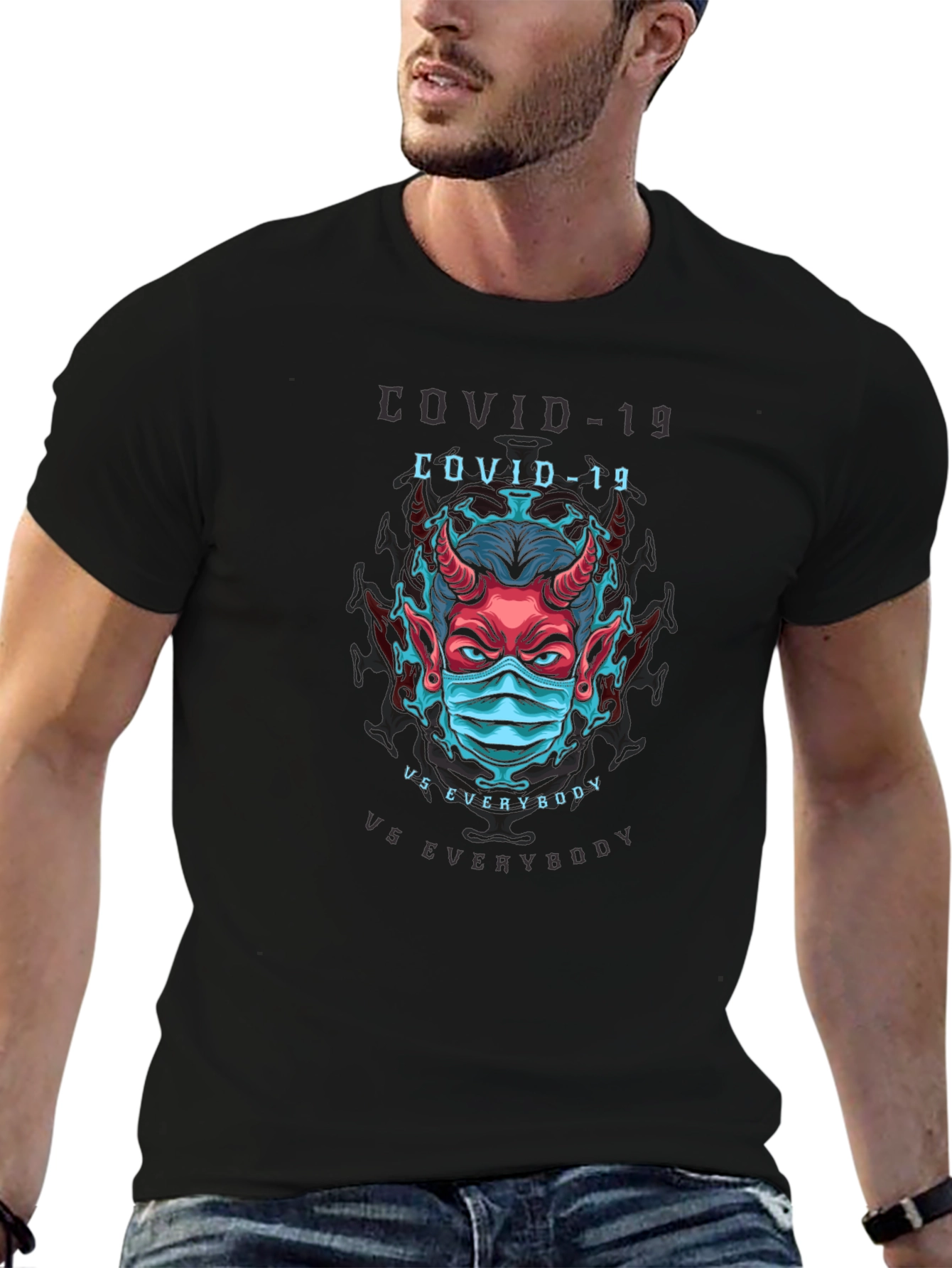 COVID-19 vs Everybody Graphic T-Shirt