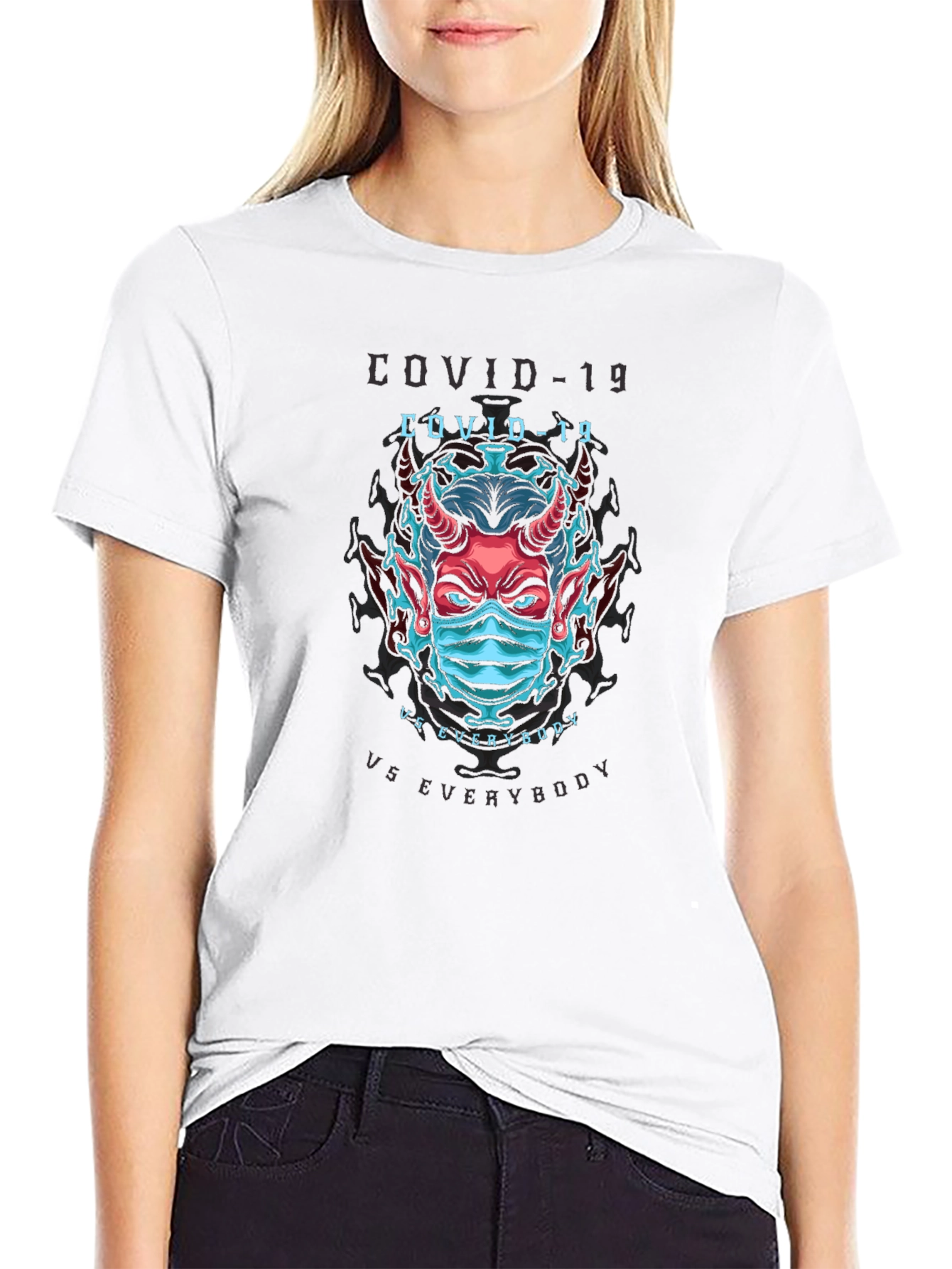 COVID-19 vs Everybody Graphic T-Shirt