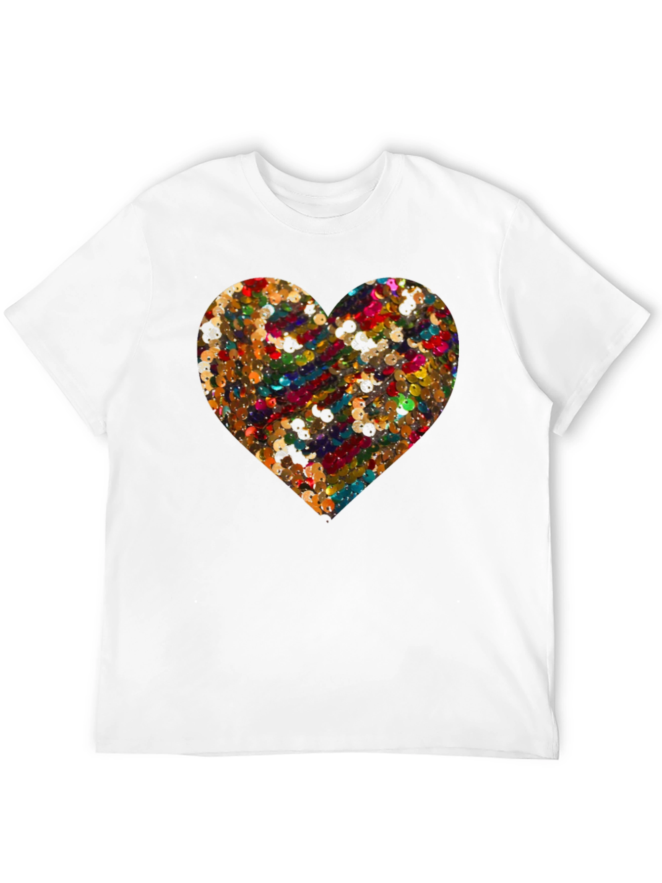 Sequin Heart Graphic Tee - Unique Fashion Statement
