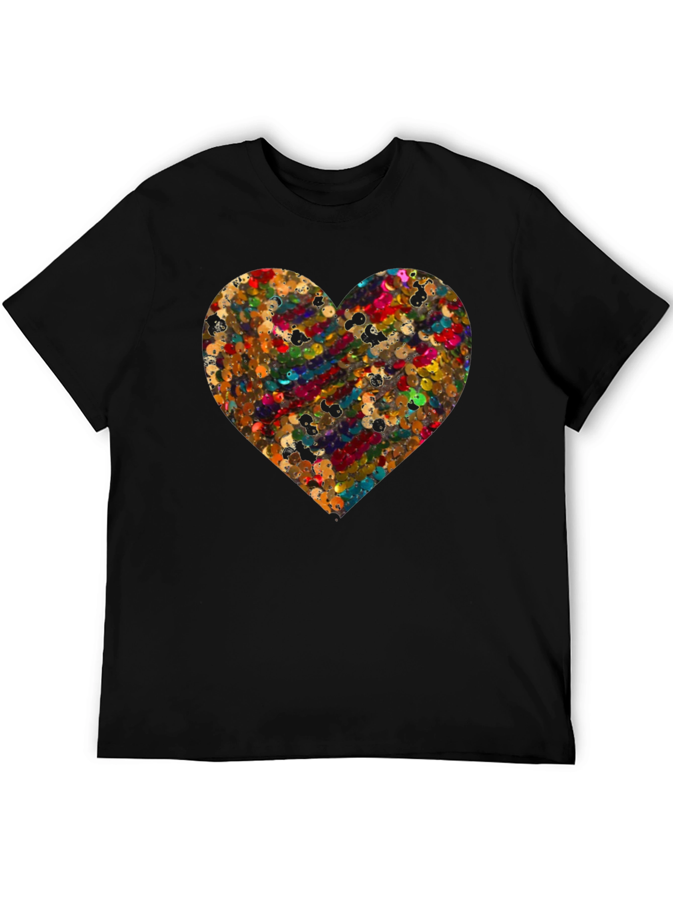 Sequin Heart Graphic Tee - Unique Fashion Statement