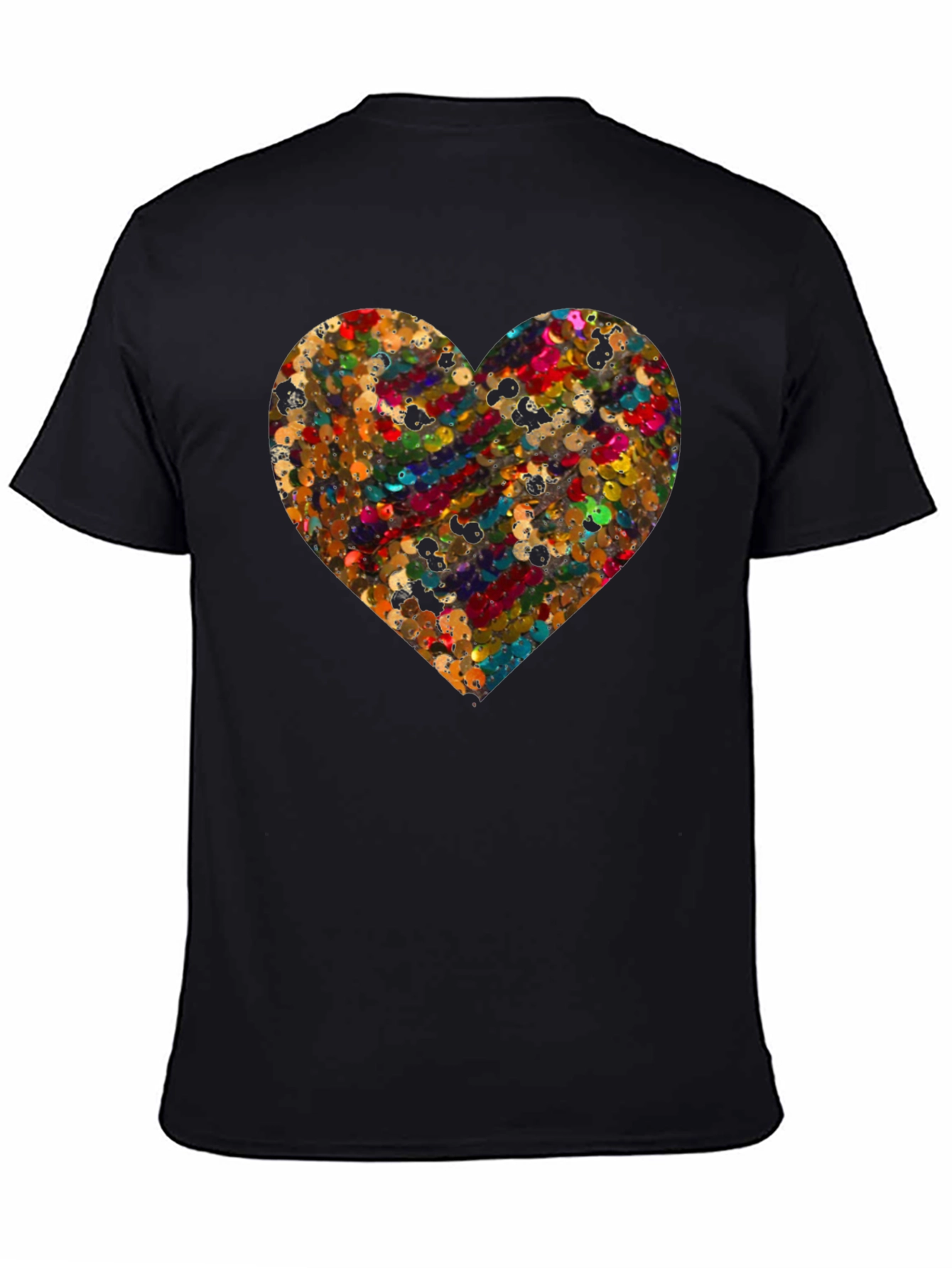 Sequin Heart Graphic Tee - Unique Fashion Statement