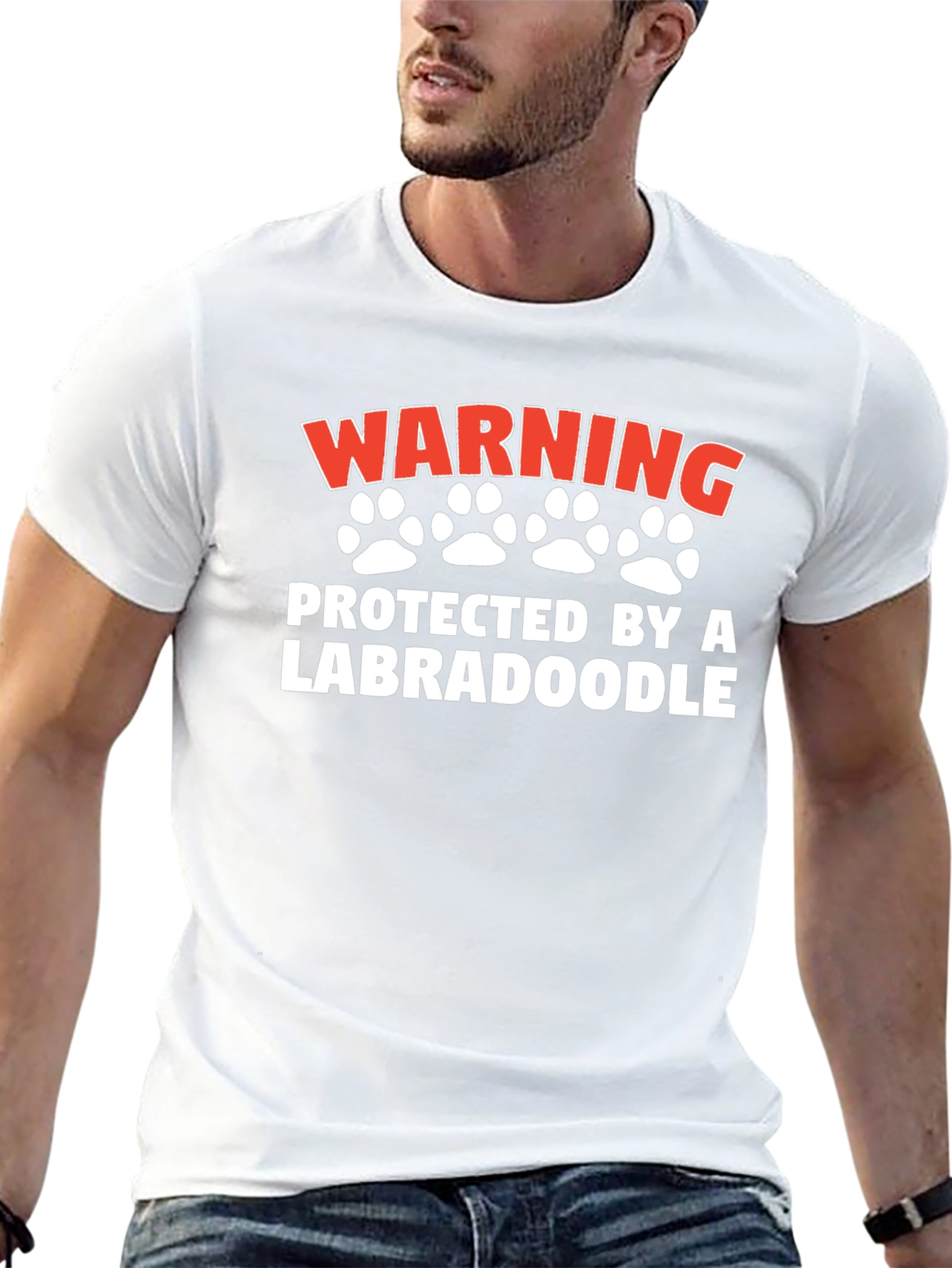Warning Protected by a Labradoodle T-Shirt