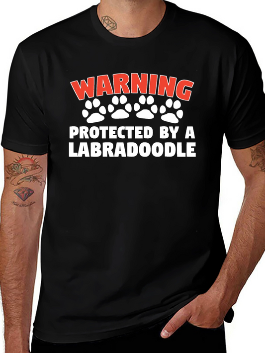 Warning Protected by a Labradoodle T-Shirt