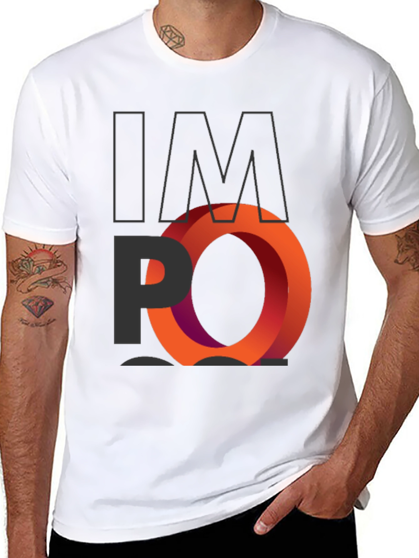 Impossible Orange Ring Graphic Black T-Shirt