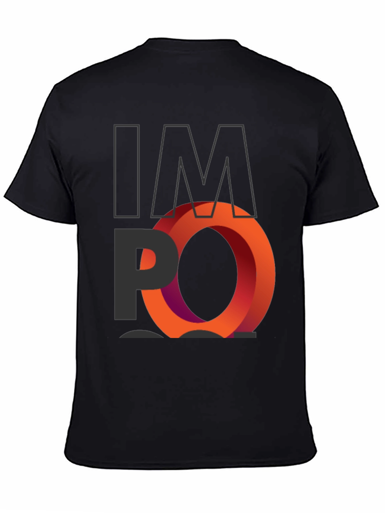 Impossible Orange Ring Graphic Black T-Shirt