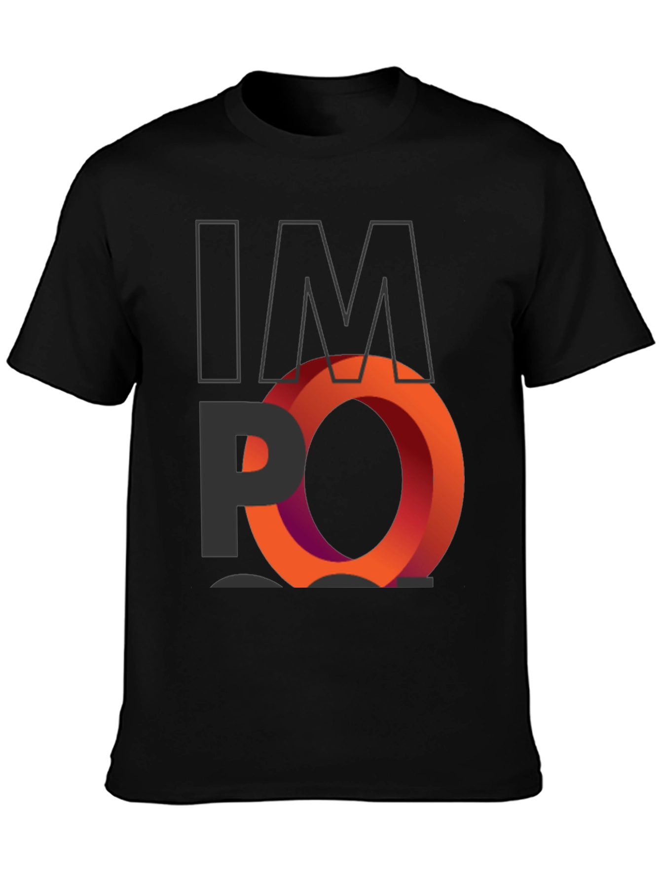 Impossible Orange Ring Graphic Black T-Shirt