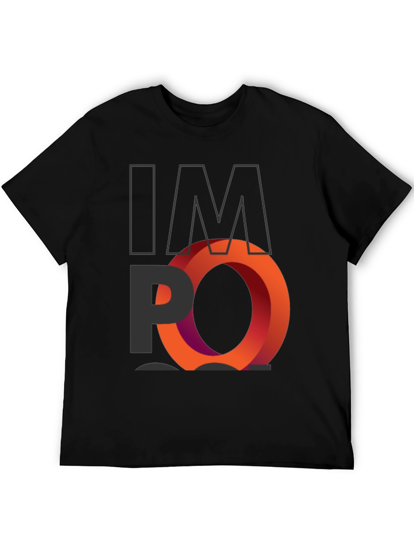 Impossible Orange Ring Graphic Black T-Shirt