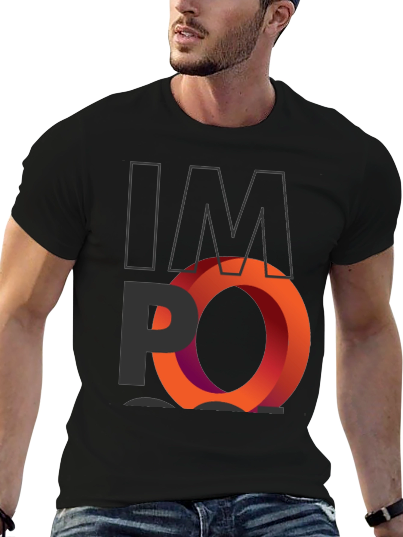 Impossible Orange Ring Graphic Black T-Shirt