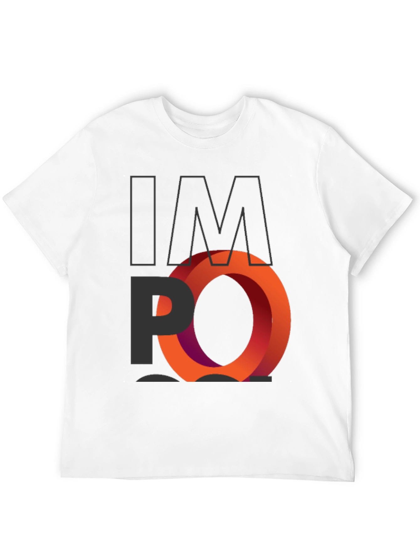 Impossible Orange Ring Graphic Black T-Shirt