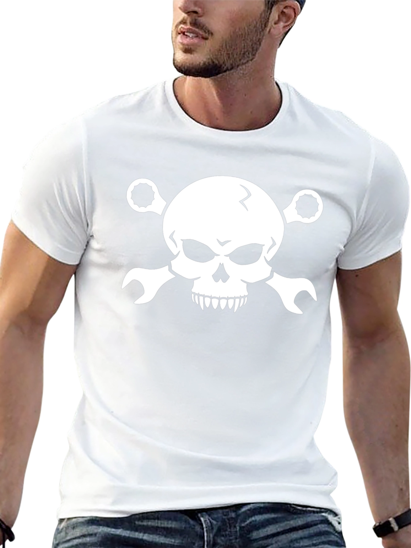 Skull & Wrenches Black T-Shirt - Mechanic Tee
