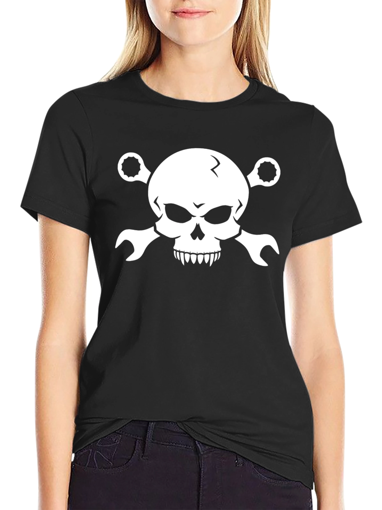 Skull & Wrenches Black T-Shirt - Mechanic Tee