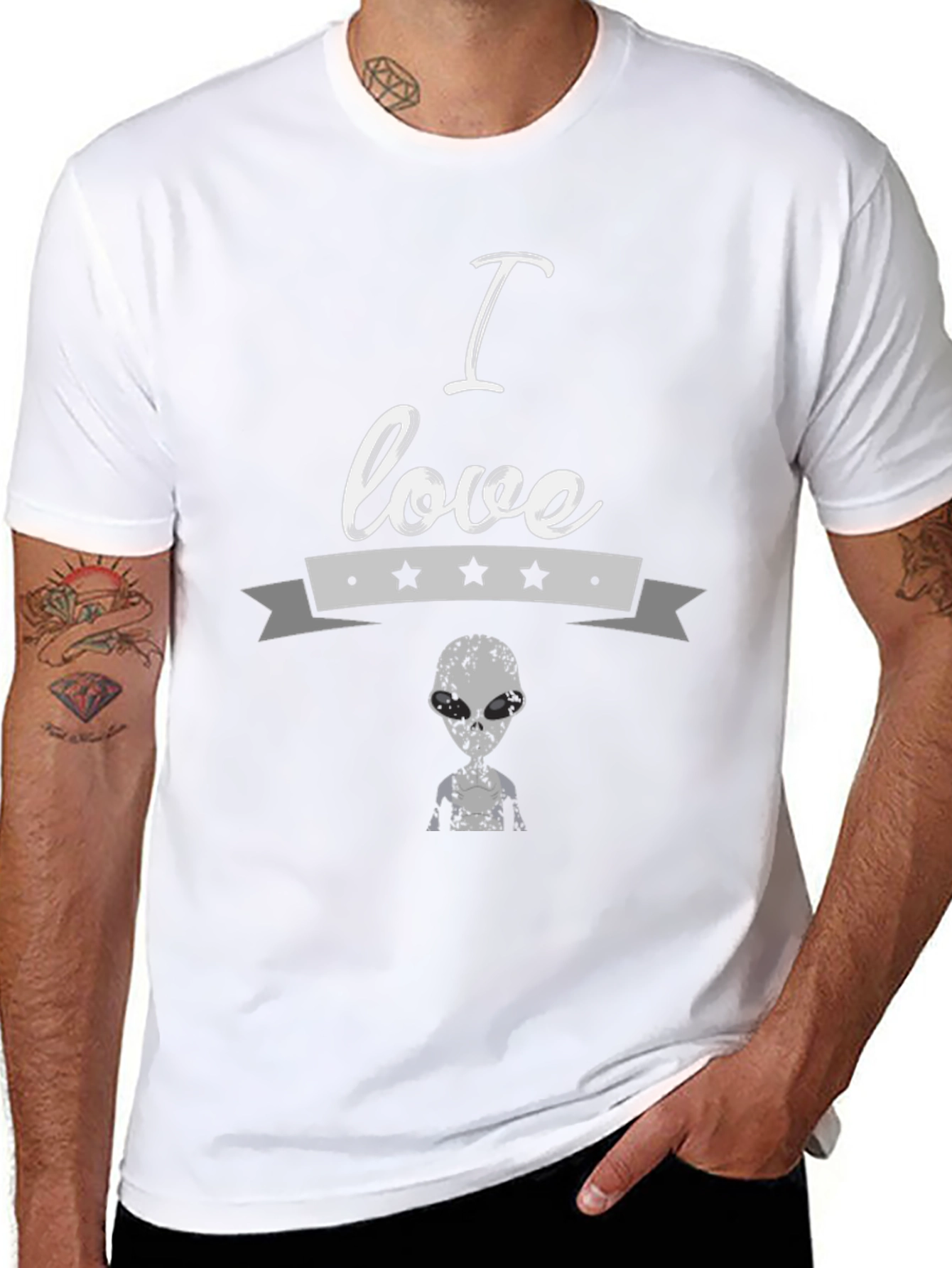 I Love Aliens Black T-Shirt