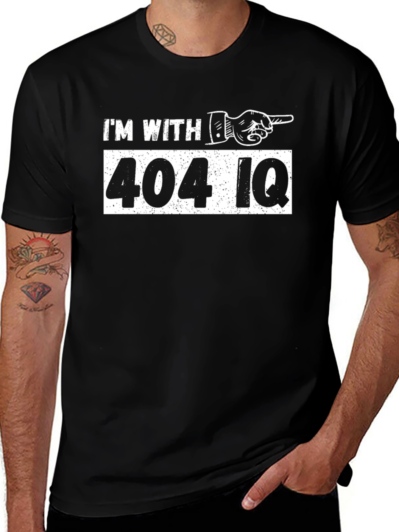 Im With 404 IQ Funny T-Shirt