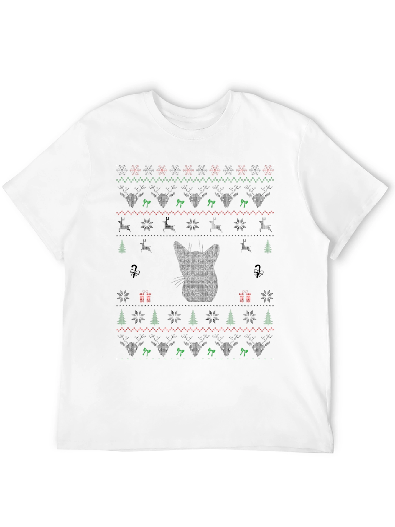 Ugly Christmas Cat T-Shirt - Holiday Festive